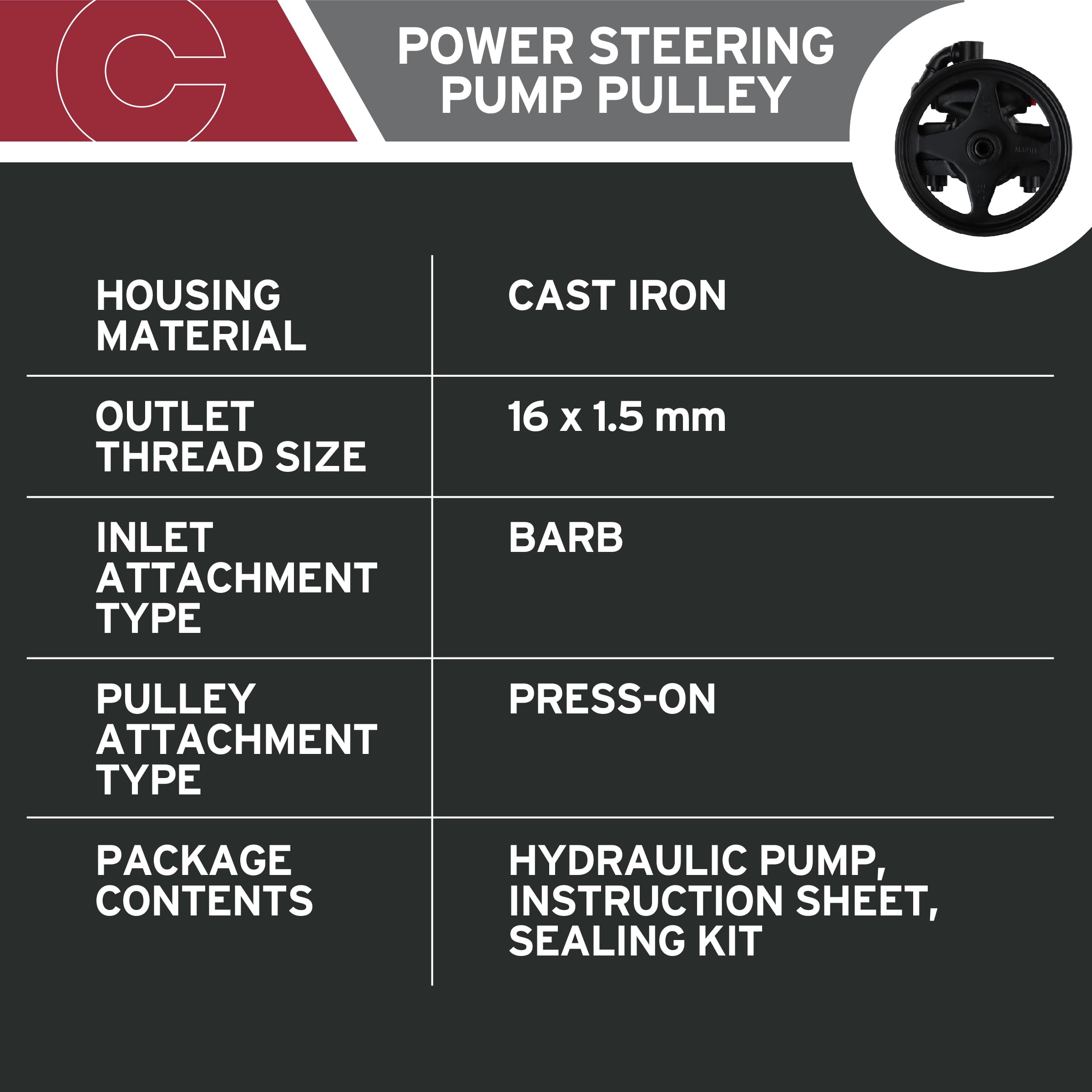 Cardone 20-312P1 Remanufactured Power Steering Pump Without Reservoir (Renewed)