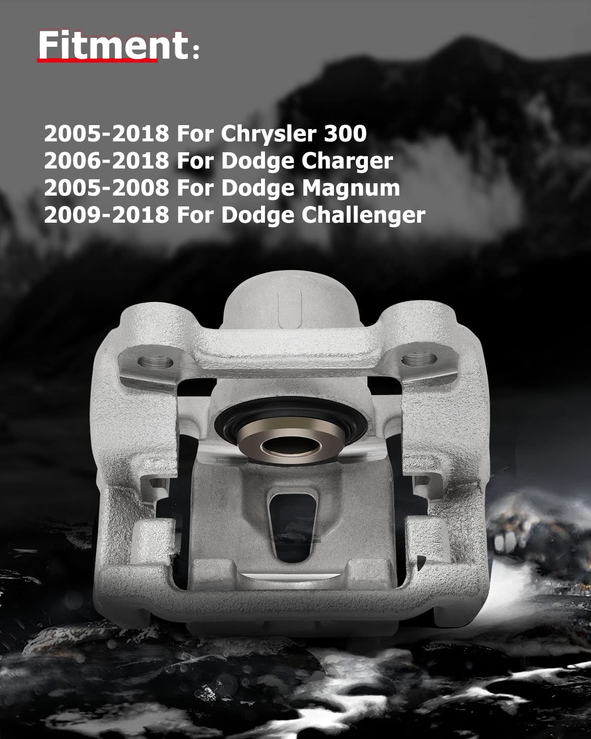 cciyu 18B4970 Rear Left Brake Caliper With Bracket For Chrysler For 300 2005-2021,For Dodge For Challenger 2009-2020,For Dodge F