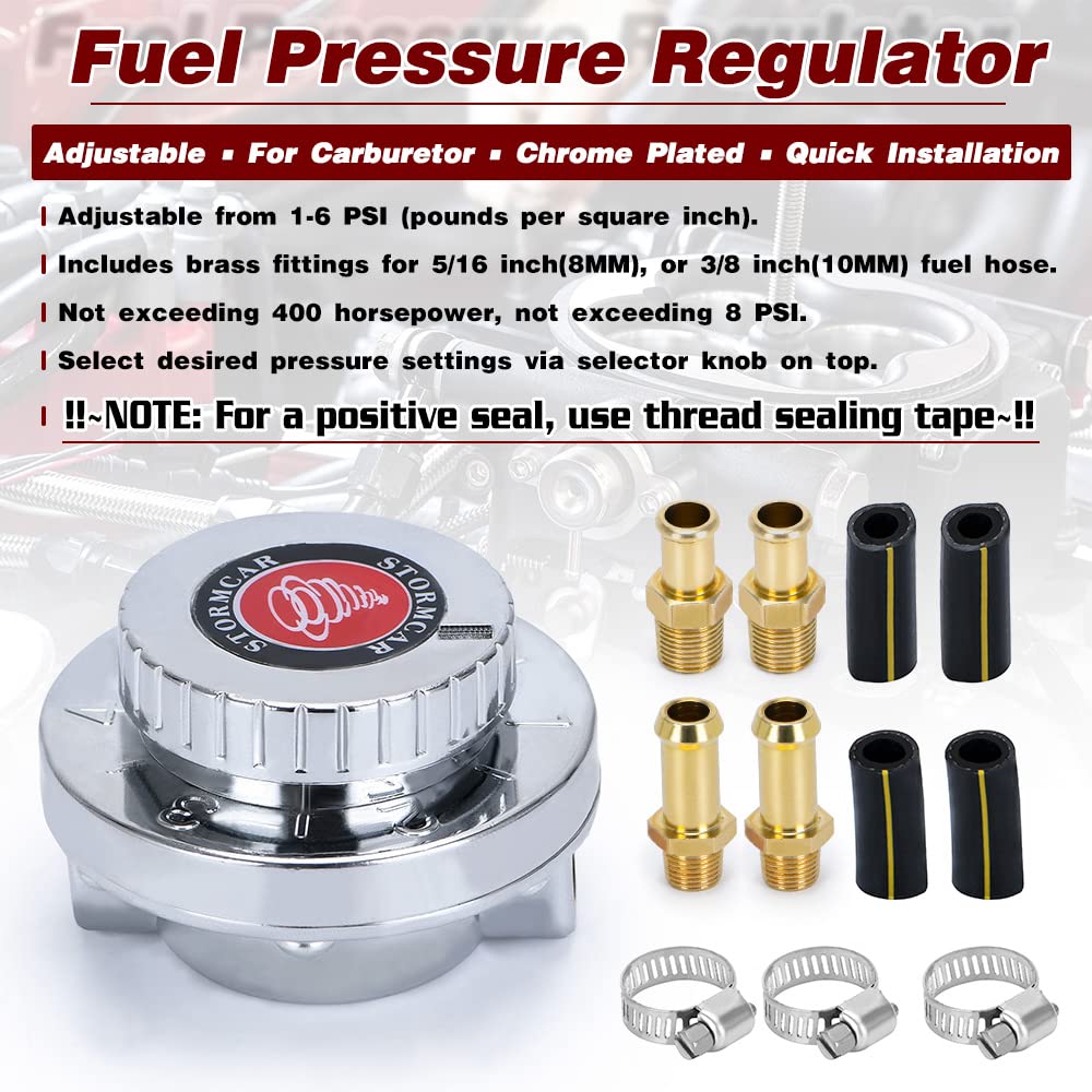 Ptnhz Racing Manual Adjustable Fuel Pressure Regulator Carburettor Carb Fuel Pump Fpr