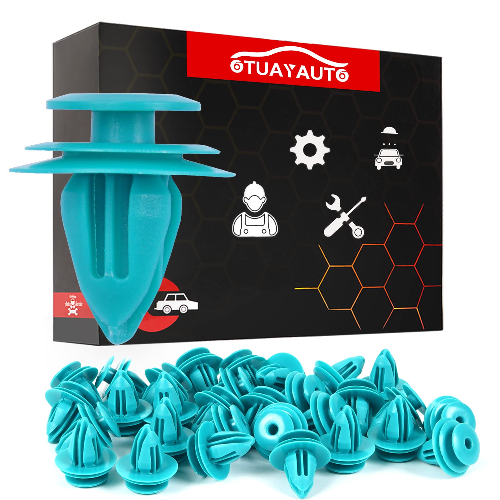 Otuayauto 50Pcs For Toyota Trim Door Panel Clips Trim Panel Retainer For Tacoma, Tundra, Camry, Corolla, Avalon, Sienna, Replace