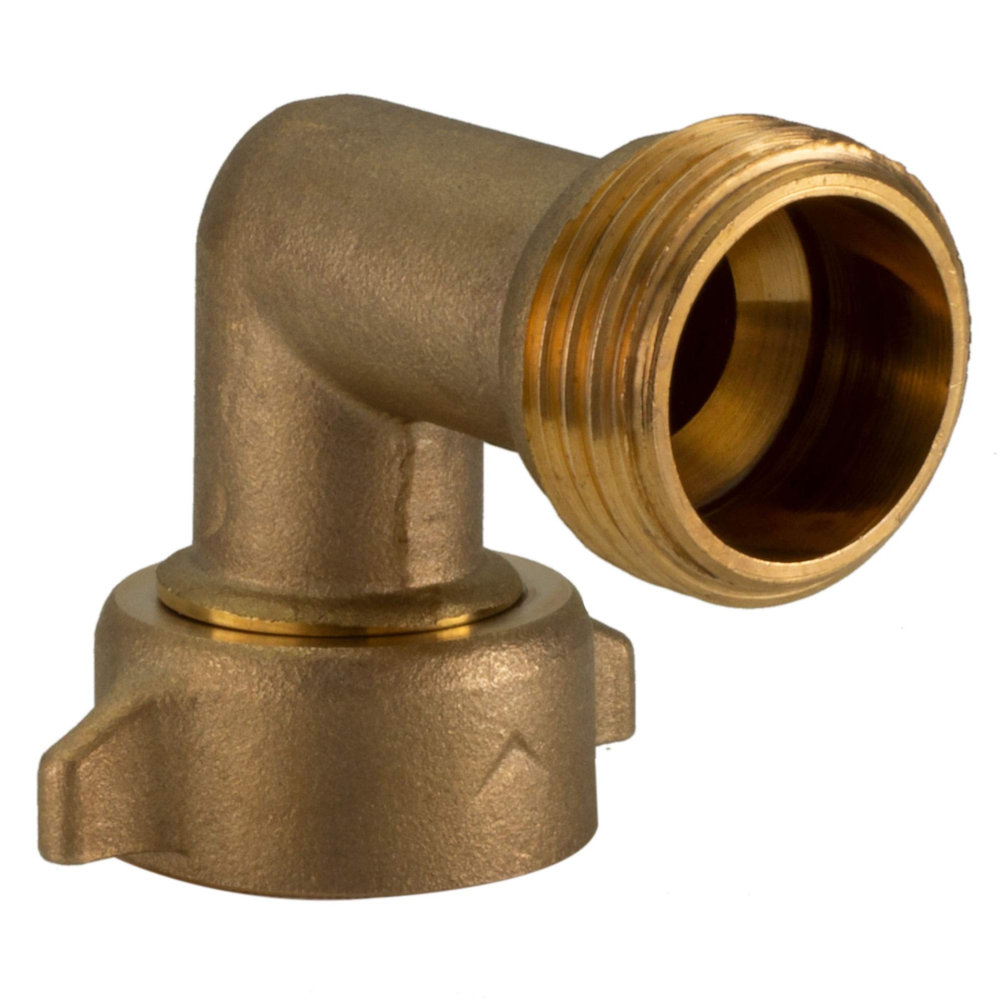 Rv City Water Fill Inlet | Black | Optional Hose Elbow | Flange Brass With Check Valve | Camper | Trailer | Marine (With Hose El