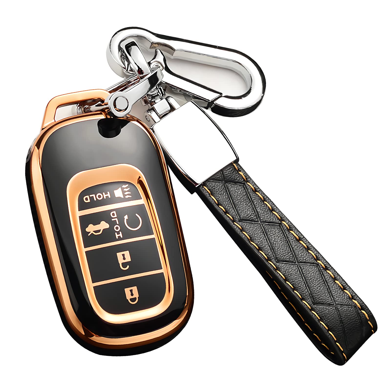 Cacacar For Honda Key Fob Cover With Keychain, For Honda Civic Cr-V Accord Hr-V Pilot Premium Soft Tpu Full Protection Key Fob C