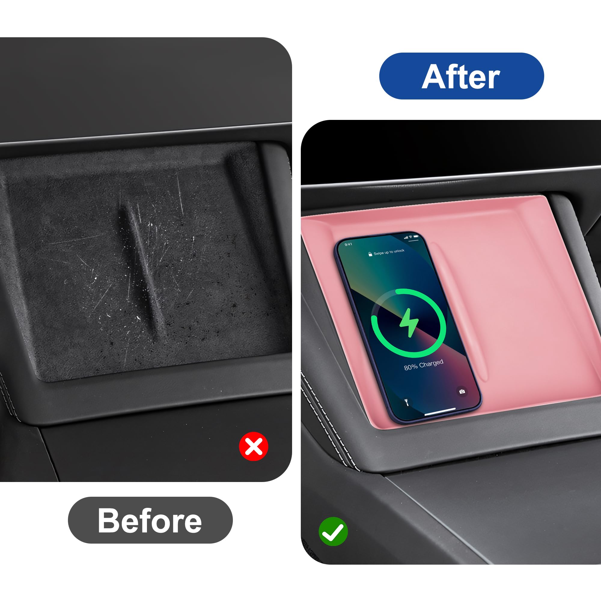 frani Center Console Silicone Mat Designed for Tesla Model 3 Highland Refresh,Non-Slip Design Tesla Model 3 Accessories 2024 202