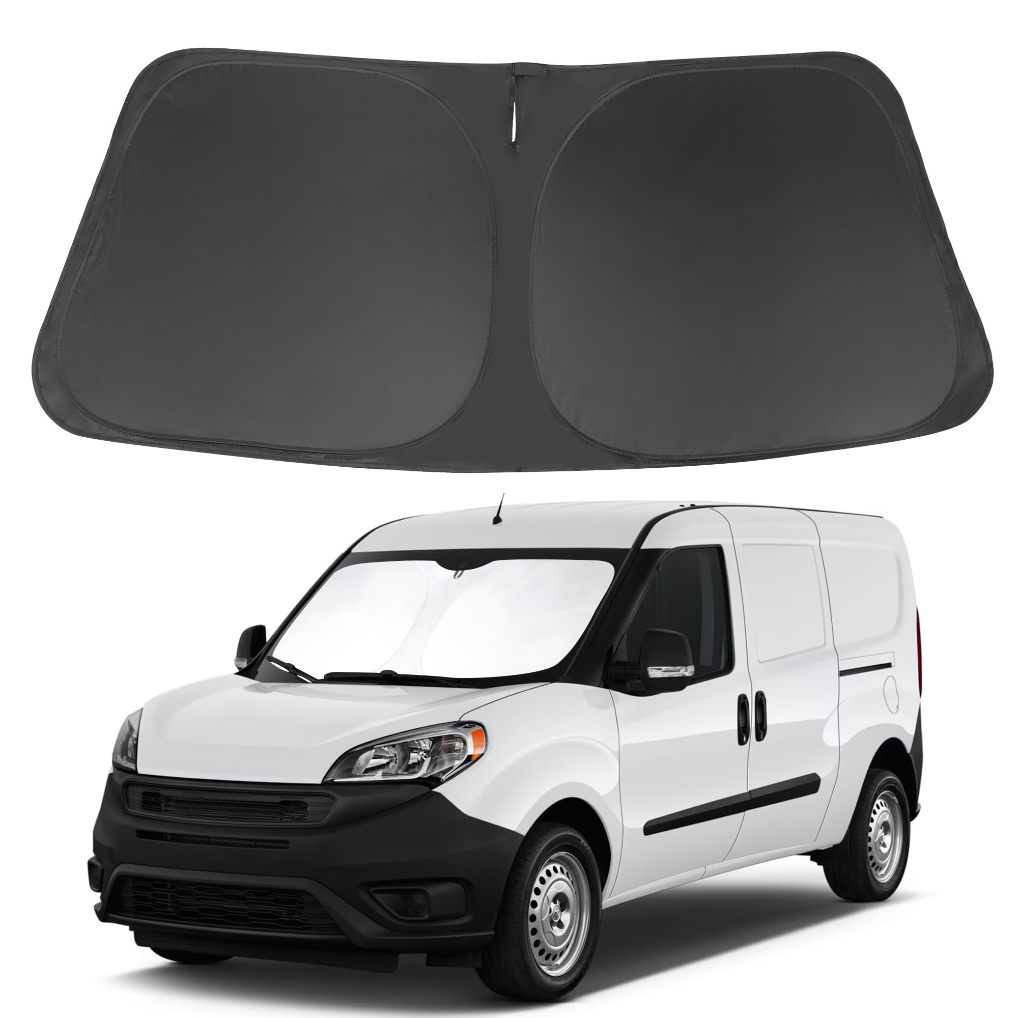 Windshield Sun Shade Rays Reflector Custom Fit 2014-2024 2025 Dodge Ram Promaster Accessories Full Size Cargo Van Chassis Cab Cu
