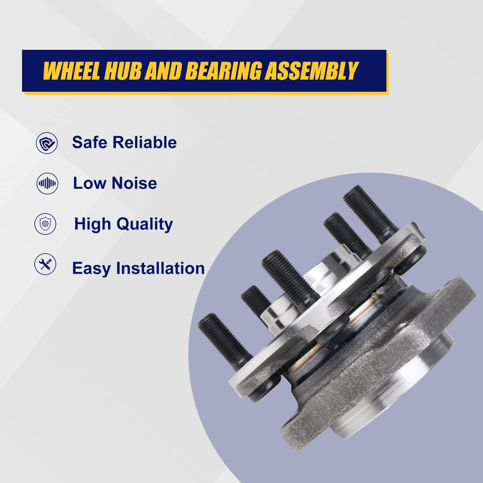 Kusatec 513220 2Pcs Front Wheel Bearing And Hub Assembly Compatible With Subaru Outback Legacy 2005 2006 2007 2008 2009 2010 2011 2012 2013 2014, 5 Lug Bolts W/Abs