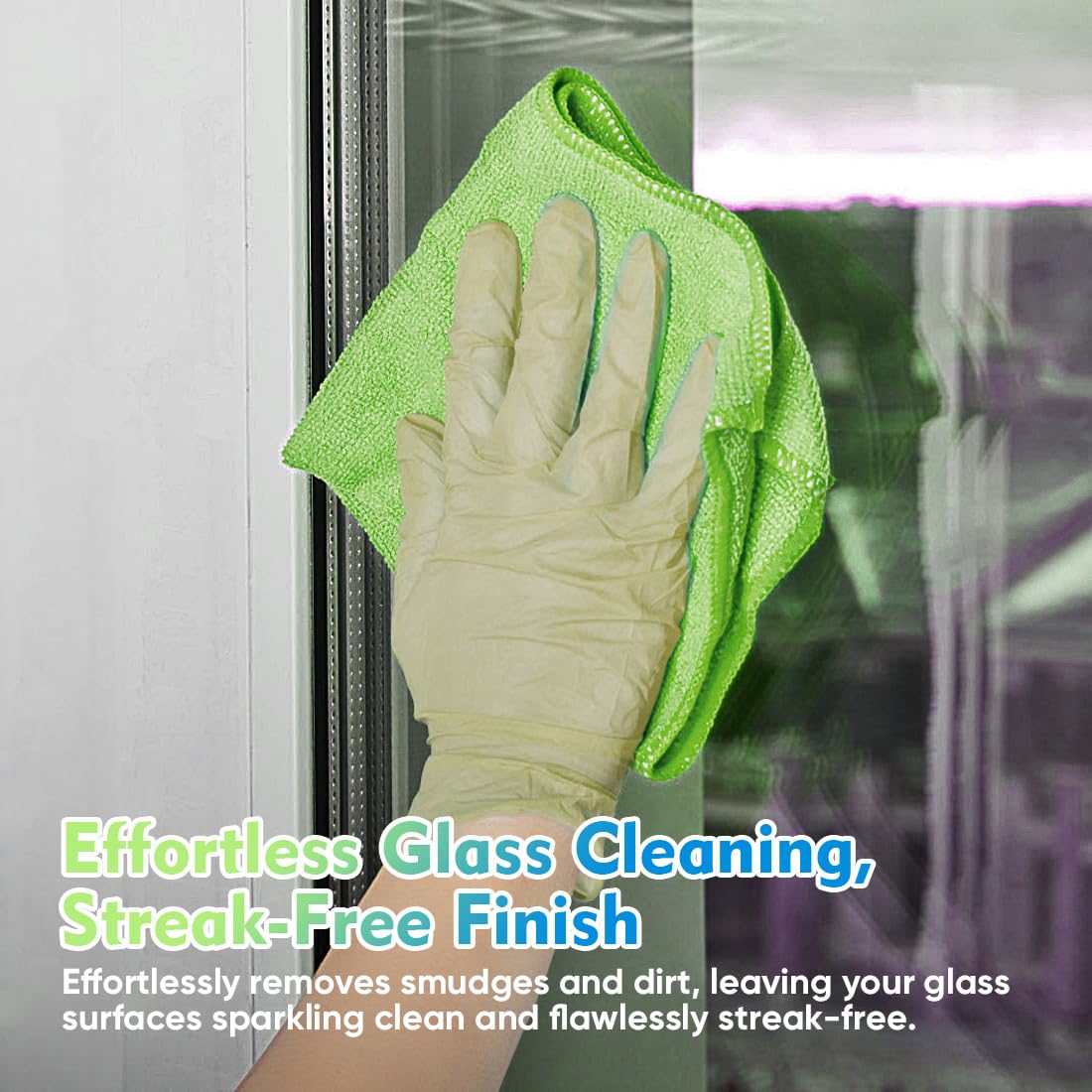 Homexcel Green Microfiber Cleaning Cloth 12 Pack, 12.5 X 12.5 Inch Microfiber Towels For Cars, Ultra Absorbent Car Washing Cloth