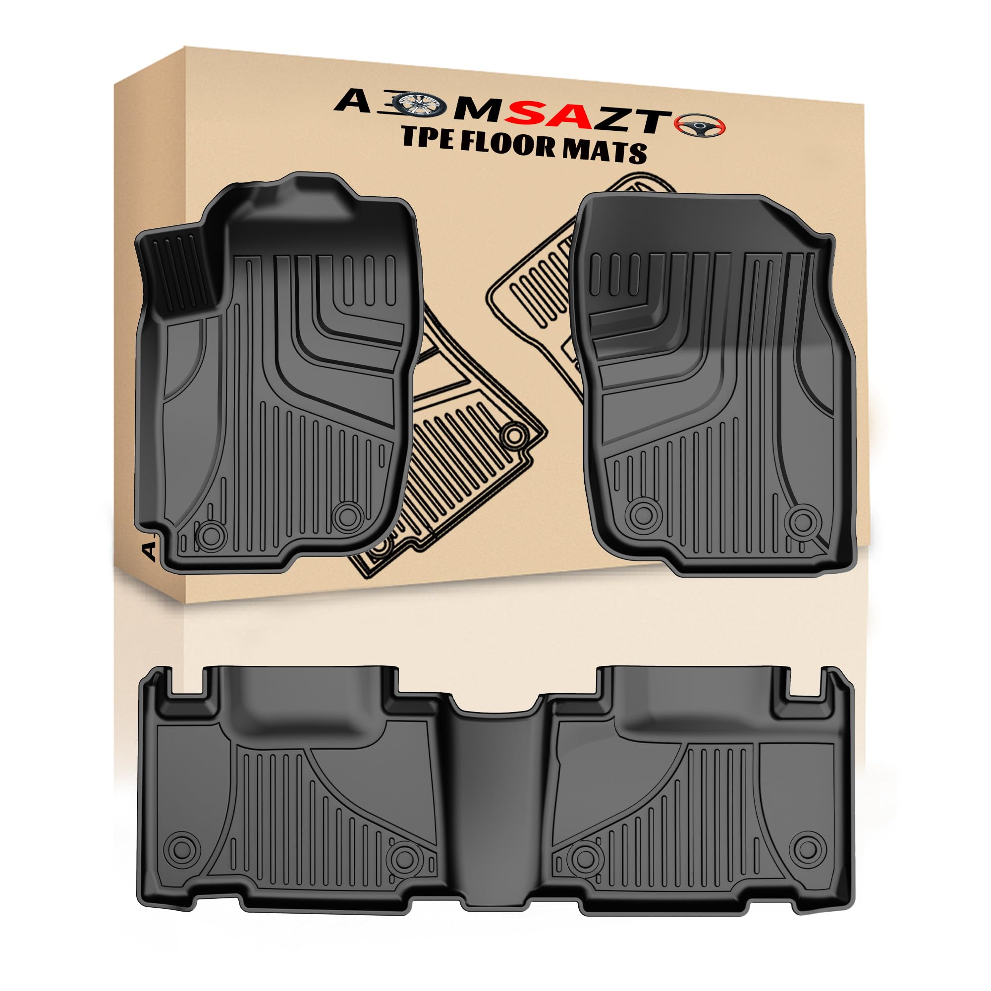 Aomsazto Floor Mats Compatible With 2013-2018 Toyota Rav4 All Weather Floor Liner Tpe Custom Fit Mats For Toyota Rav4 1St & 2Nd