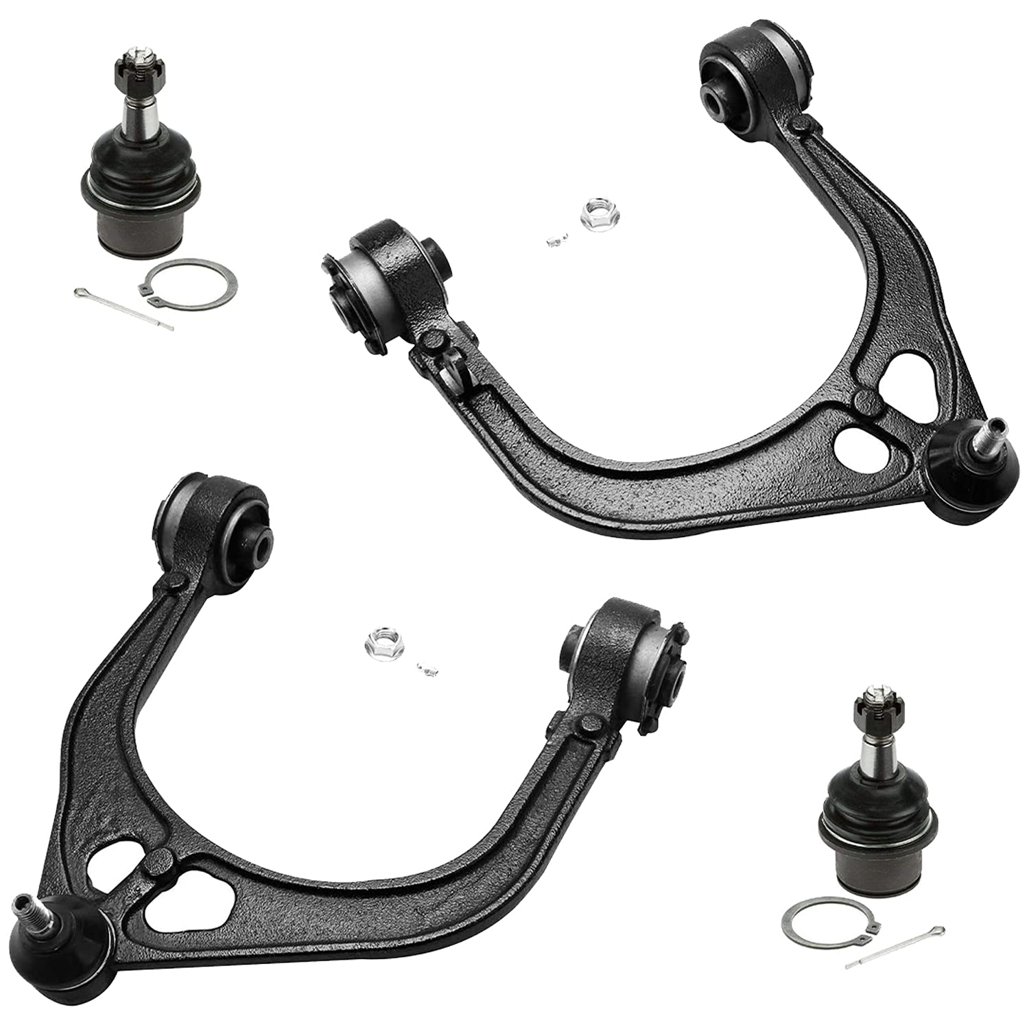 Detroit Axle - RWD Front 4pc Control Arms Kit for Chrysler 300 Dodge Challenger Charger Magnum, 2 Upper Control Arms + 2 Lower B