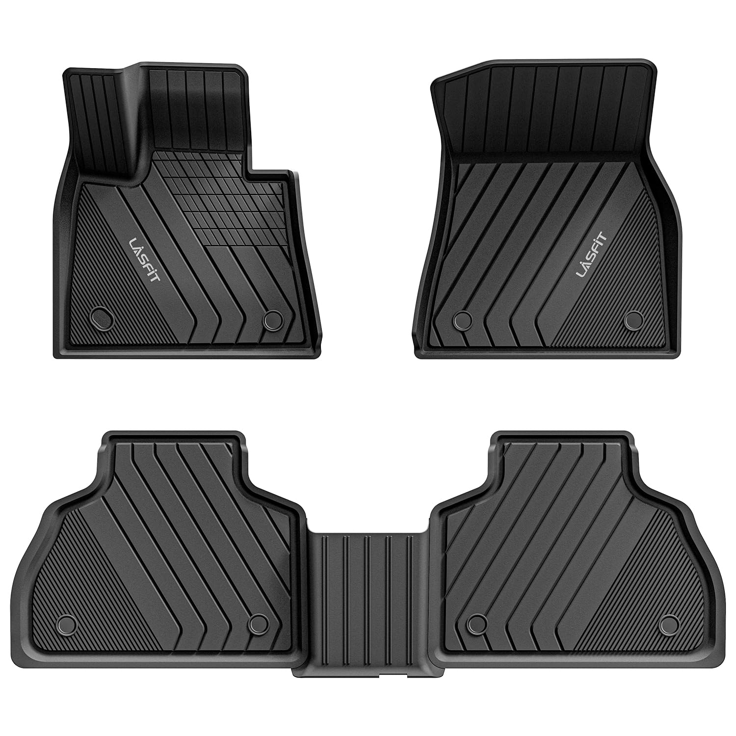 Lasfit Floor Mats Fit For Bmw X7 2019-2025 2026 7 Seaters, Custom Fit Tpe All Weather Waterproof Floor Mat Front & Rear Rows Car