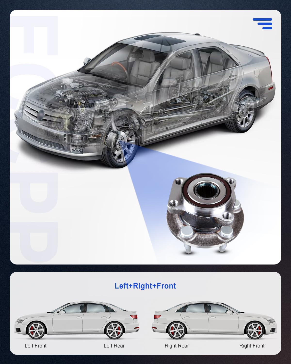 ECCPP 2 New Complete Front Wheel Hub Bearing Assembly 5 Lugs w/ABS For 2008-2014 Compatible with 513303  2