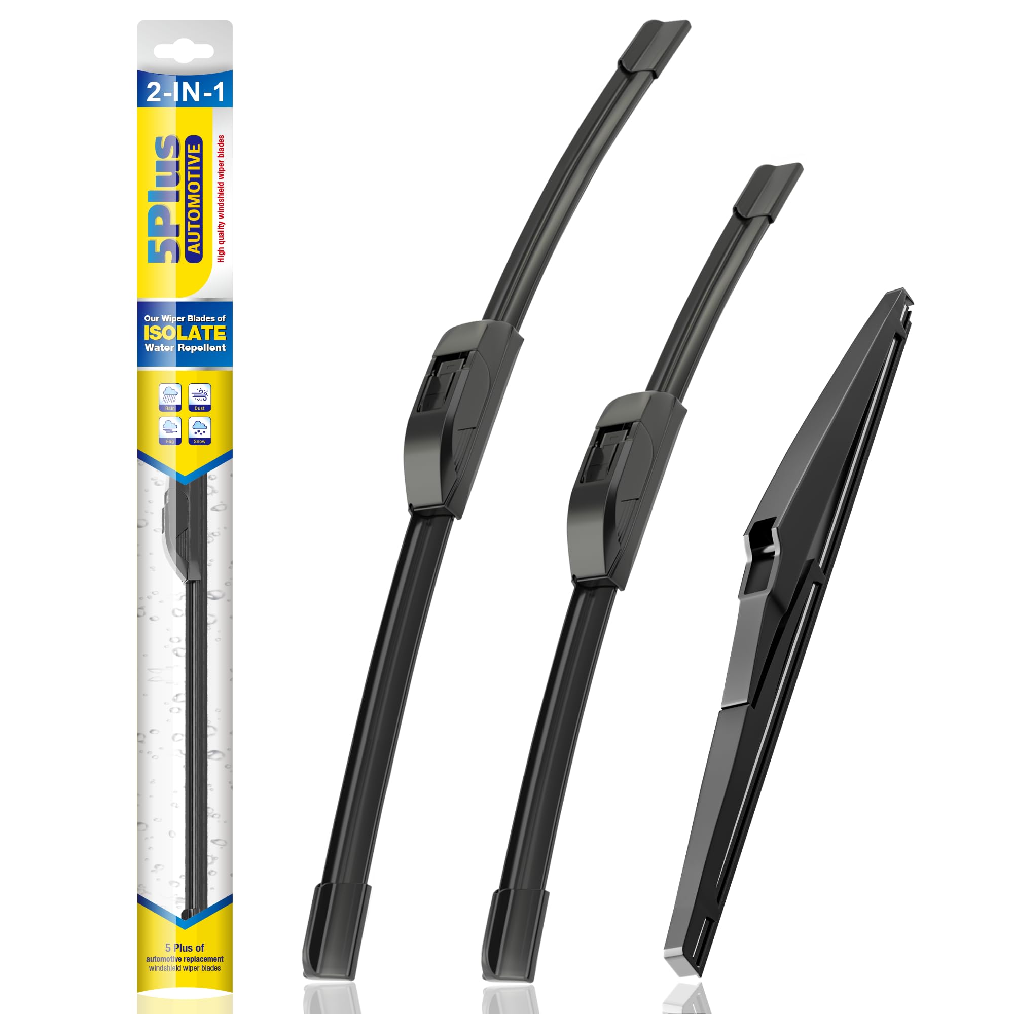 5 Plus Silicone Windshield Wiper Blades Replacement For 2022-2014 Jeep Cherokee Wiper Blades(Set Of 3),Automotive Replacement Wi