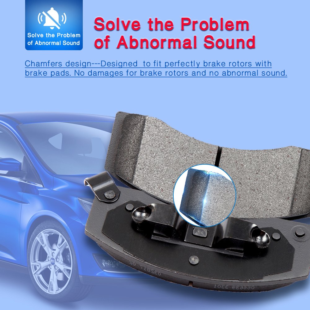 Cciyu D1285 Ceramic Front Brake Pads Set Fit For Chrysler 200,Sebring,For Dodge Avenger,Caliber,Stratus,For Jeep Compass,Patriot