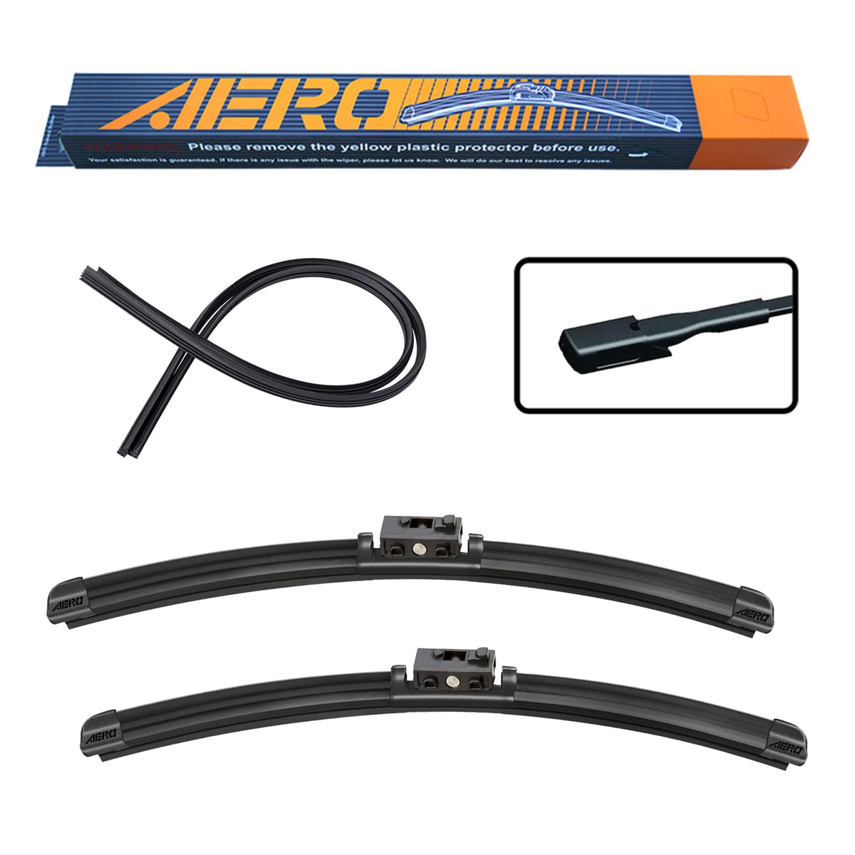 Aero Avenger 26''+22'' Premium Windshield Wiper Blades With Extra Rubber Refills Oem Replacement For Mercedes Benz Gle350 Gle450