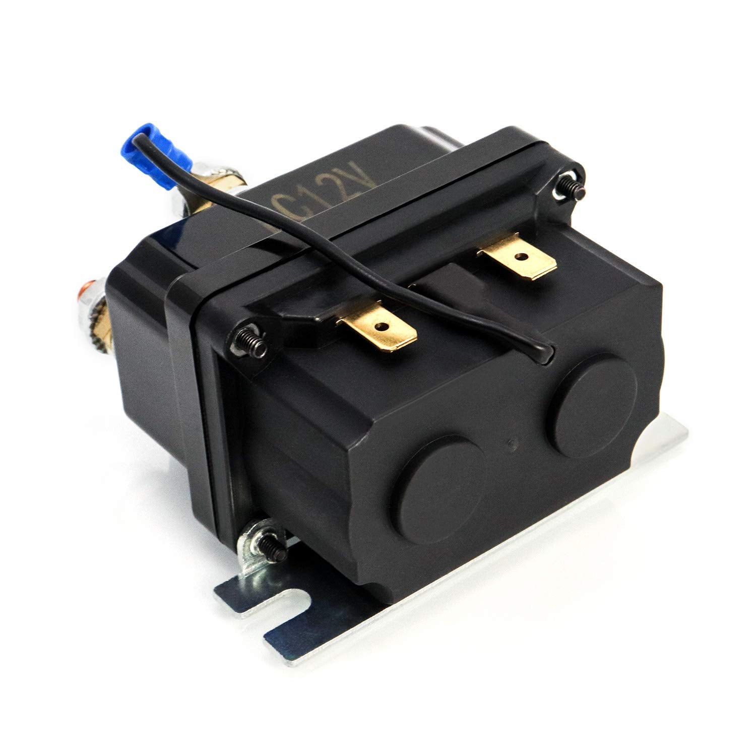 Qwork Solenoid Relay, 12V 250A Winch Relay Solenoid Replacement Contactor For 3000-5000Lbs Atv Ut Winch Control