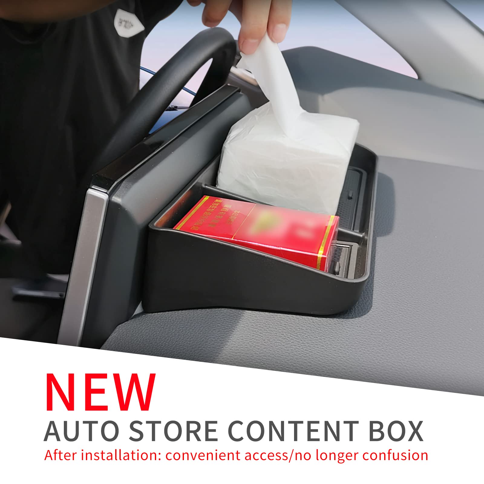 smabee Dashboard Storage Tray for Toyota Corolla 2019-2022 & Corolla Cross 2022-2024, Black ABS Plastic, Model 19COROLLA D-BOX