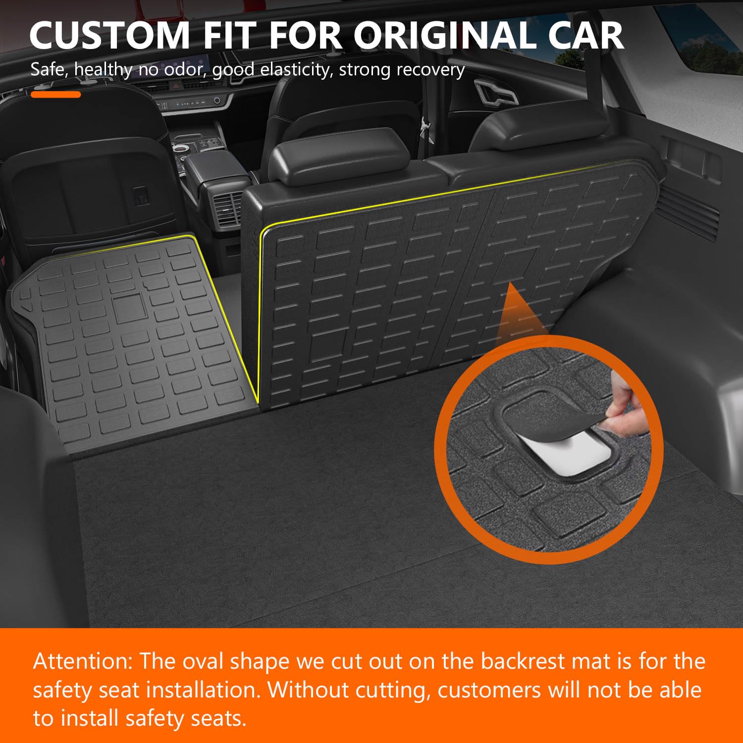 Powoq Fuel&Hybrid Cargo Liner Compatible With 2023-2025 Kia Sportage Trunk Mat Cargo Mat Seat Back Protector Tpe Mat (Not Fit Ph