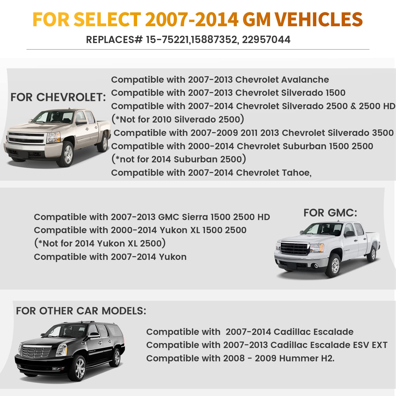 Mecmo 15-75221 Blower Motor Wiring Harness 14” For 2007-2014 Gm Chevy Chevrolet Tahoe Suburban Silverado Avalance, Gmc Sierra Buick Yukon, Cadillac Escalade, For Hummer, Oe 15887352, 22957044