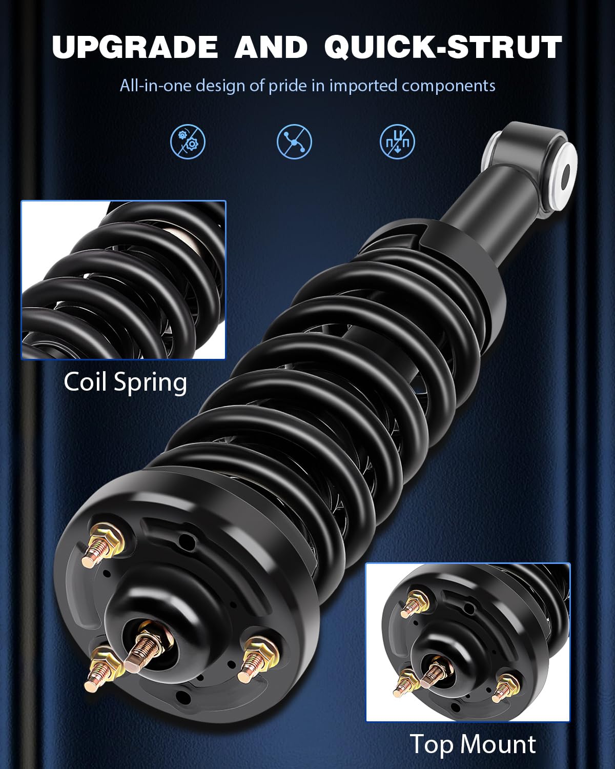 Eccpp Front Pair Complete Strut Assembly Shock Absorber For 2009-2013 For Ford For F-150 4X4 Models Only 171141 Set Of 2