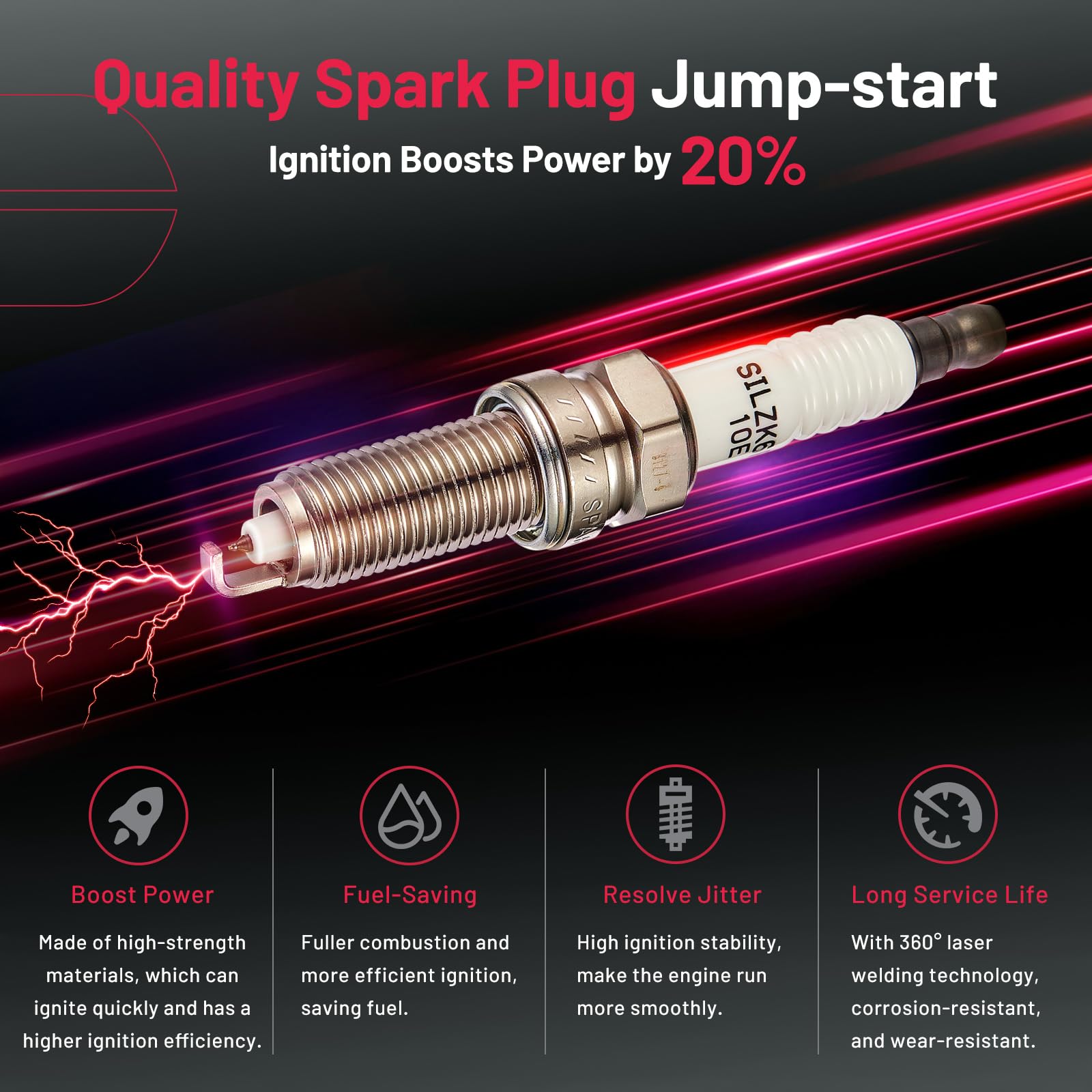 BDFHYK Ignition Coils UF651 and Iridium Spark Plug 9686 Compatible with Hyundai Elantra Coupe GT Tucson Kia Forte Soul l4 1.8L 2