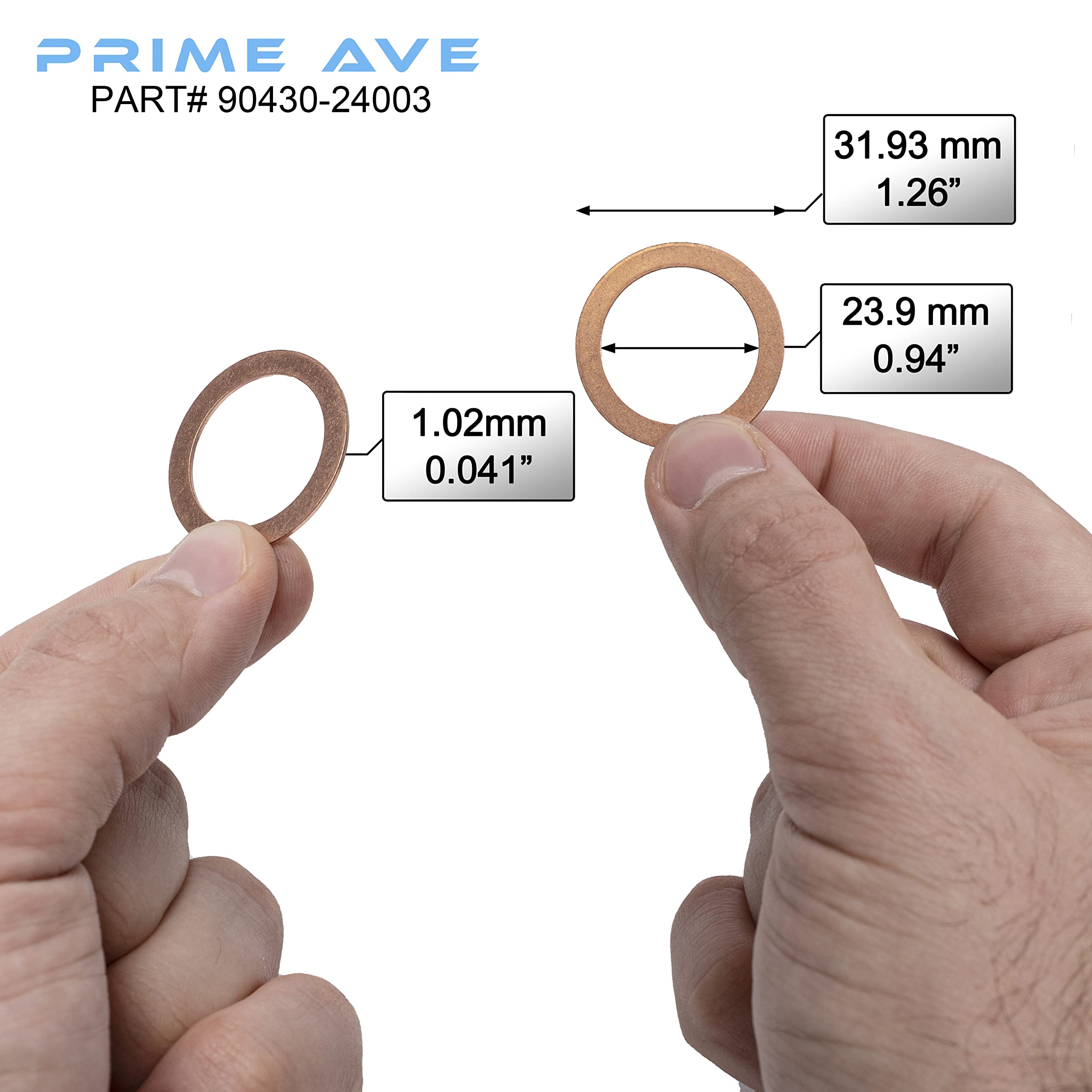 Prime Ave Aluminium Oil Drain Plug Gaskets - Differential & Transfer Case Crush Washer For Leak Proof Sealing - Durable & Reliab