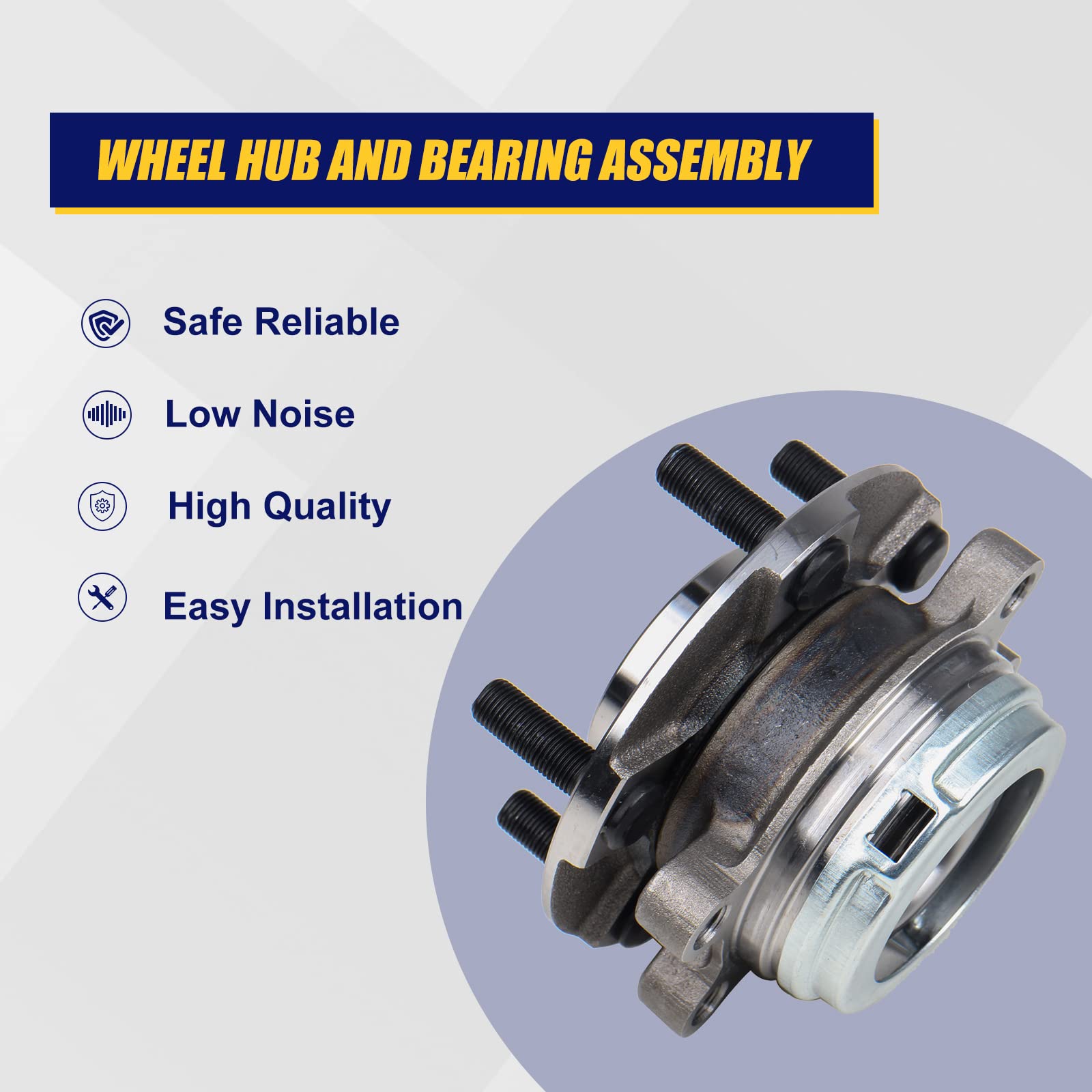 Kusatec 513296 Front Wheel Bearing And Hub Assembly Fit For Nissan Altima 2007-2018, Maxima 2009-2019, Murano 2009-2018, Pathfinder 2013-2019, Infiniti Jx35 2013, Qx60 2014-2019