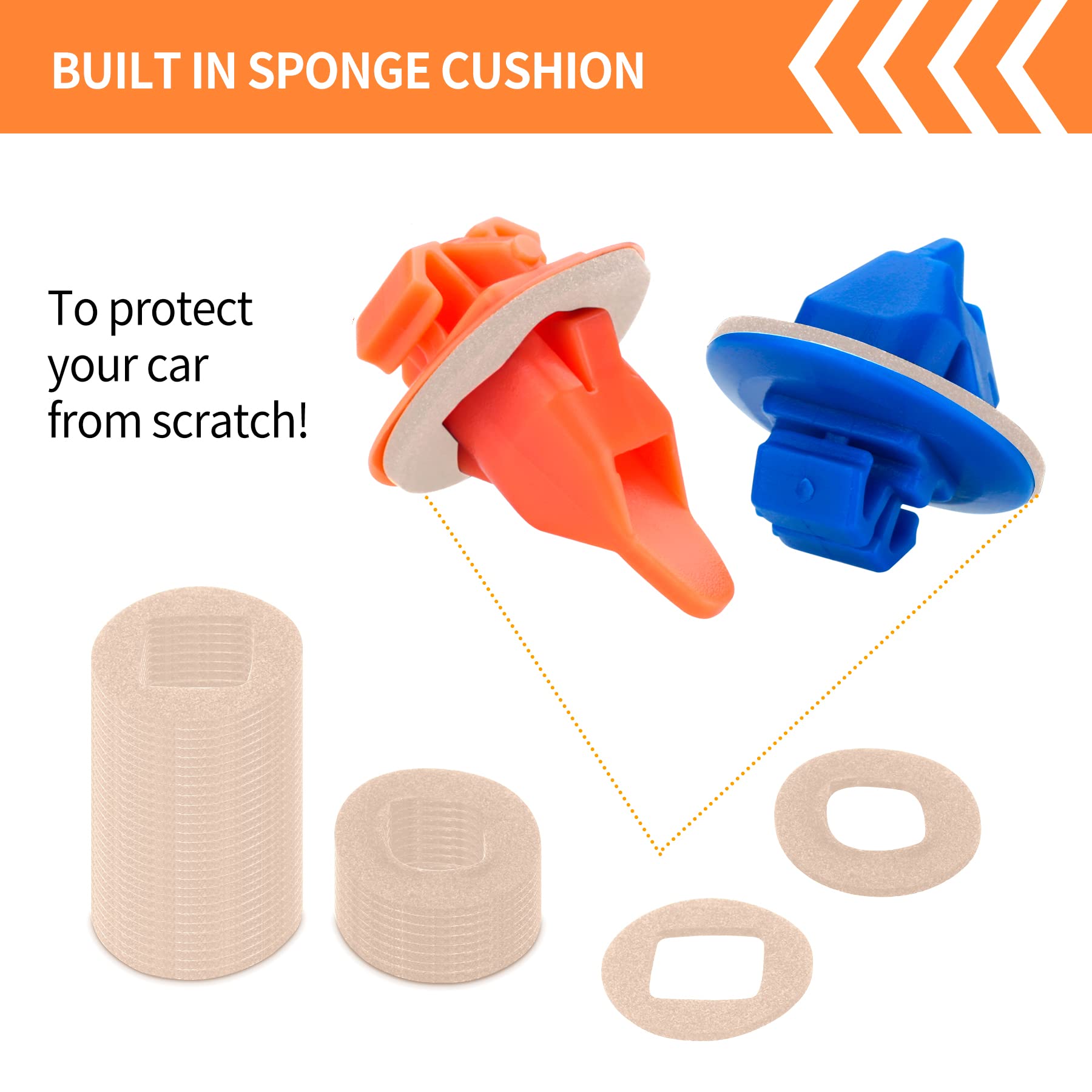 Belleone 30Pcs Fender Flare Clips Compatible With Toyota, 4Runner, Fj Cruiser, Rav4 - Exterior Door Trim Panel Rear Plastic Rocker Panels Fasteners Retainer Kit - Replaces # 75495-35010 75397-35010