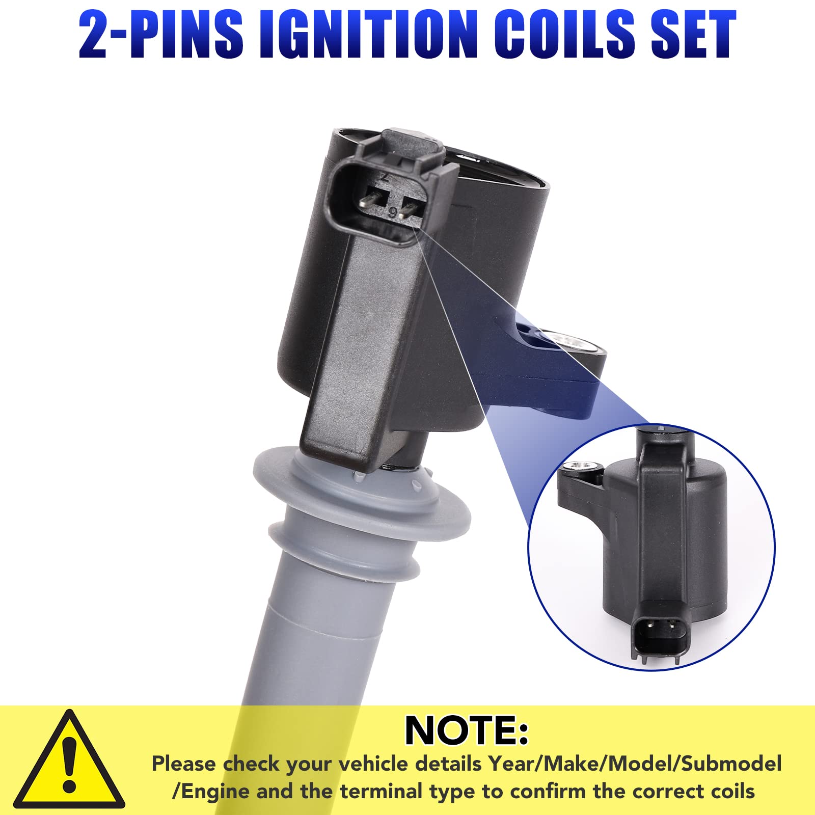 Set Of 6 Ignition Coil Pack Spark Plugs For 3.0L 2001 2002 2003 2004 2005 2006 2007 2008 Ford Escape Freestyles Taurus 500 Five