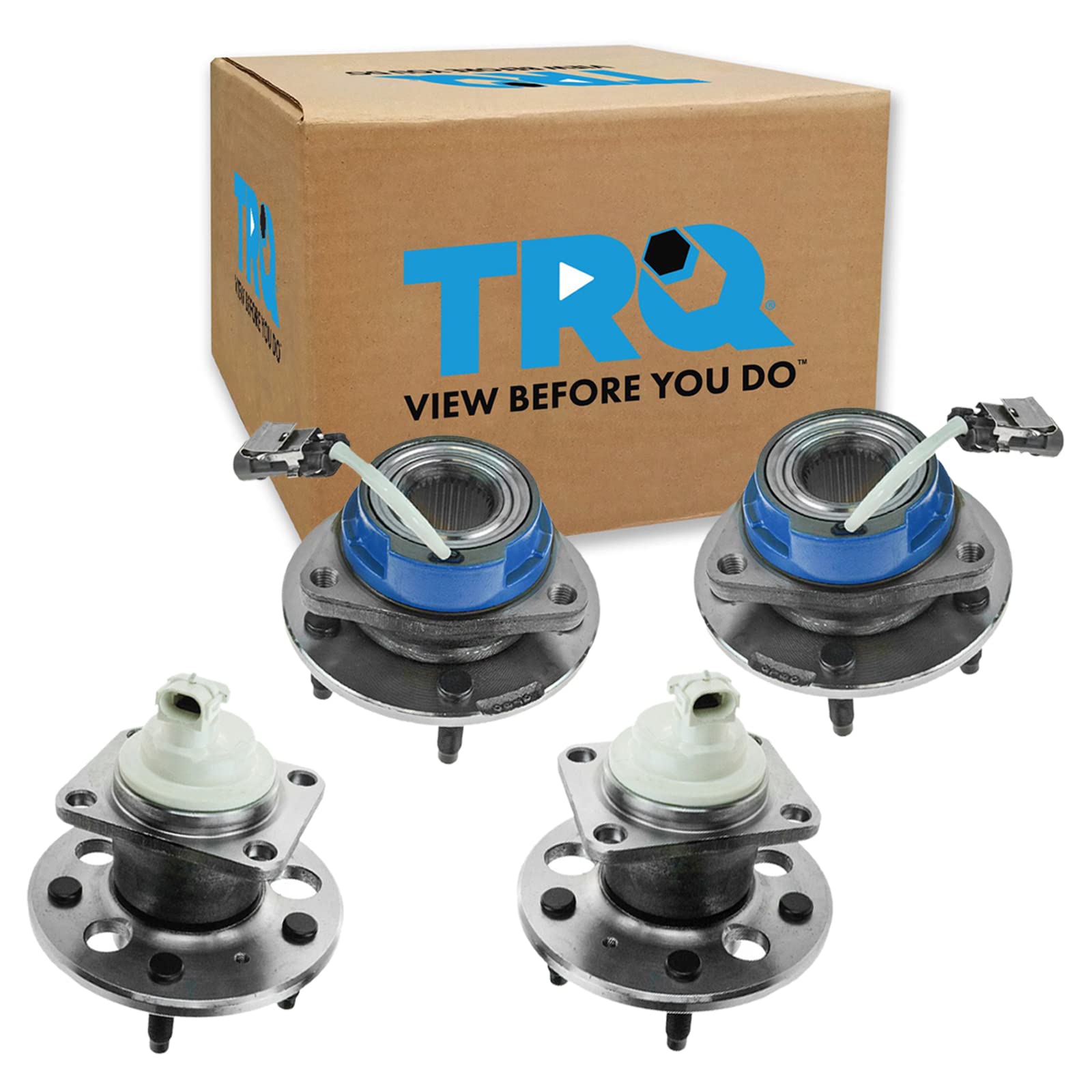 Trq Front & Rear Wheel Hub Bearing Kit Set Of 4 Lh Left Driver Rh Right Passenger Replacement Compatible With Aztek Century Gran