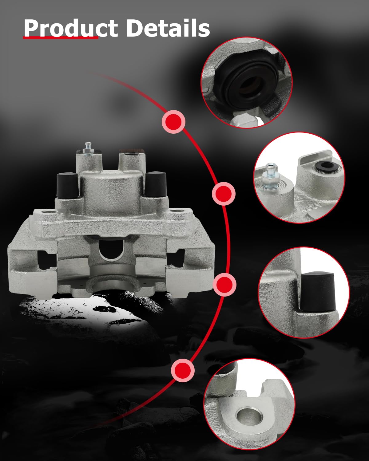 cciyu 18B4818 18B4819 Rear Left & Right Brake Calipers With Bracket For Jeep For Grand Cherokee 4.0L 1999-2004,For Jeep For Gran