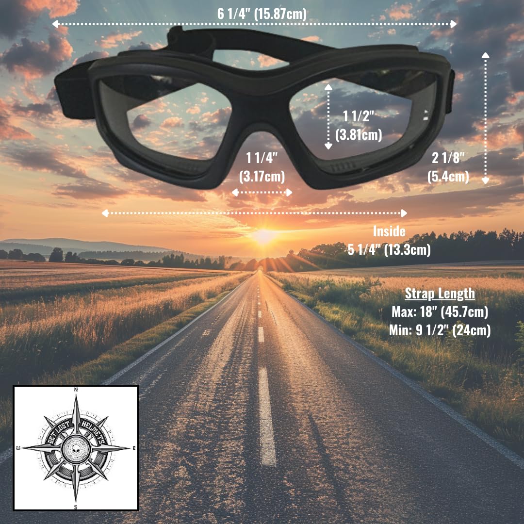 Get Lost Helmets Photochromic Motorcycle Goggles: Heavy Duty Riding Goggles No Foam Design W/Hard Case, Microfiber Cleaning Clot