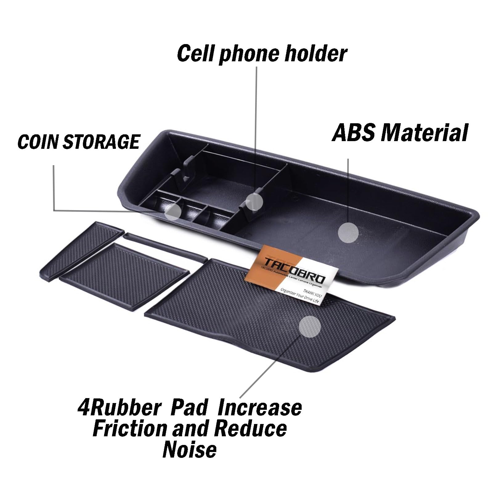 Tacobro Interior Dashboard Storage Organizer Holder Tray Compatible With Atlas Cross Sport Accessories 2018 2019 2020 2021 2022 2023 Dash Mounted Holders Box Abs Black