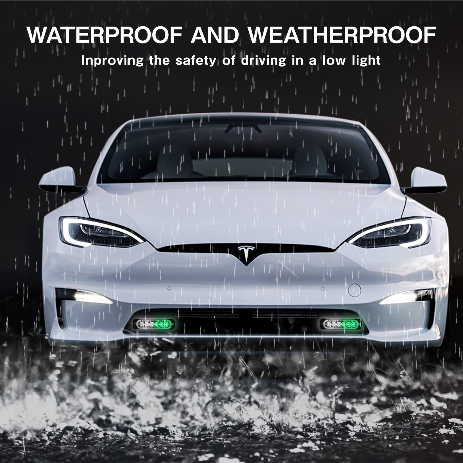 4-Pack 6 Led Amber Strobe Lights Vehicles Trucks Emergency Strobe Lights Kit 12V -24V Warning Hazard Flash Strobe Lights Grill G