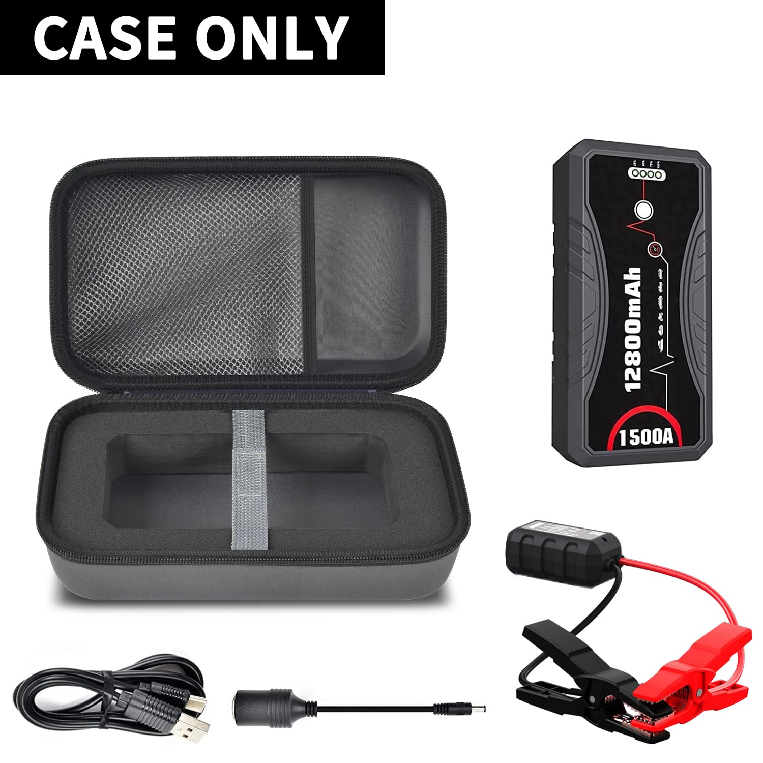 Ankhoh Carrying Case Compatible With Nexpow Car Jump Starter, 1500A Peak 12800Mah Battery Starter Q10S/ T11Storage Box Holder Fo