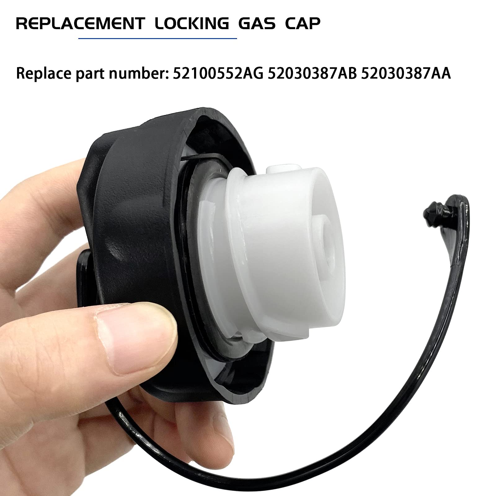 52100552Ag Gas Cap Fuel Cap Replacement For Jeep Wrangler Jk Tj Liberty Cherokee Compass Commander Patriot Grand Cherokee 2000-2018 & More - 52030387Ab 52030387Aa Fuel Filler Cap