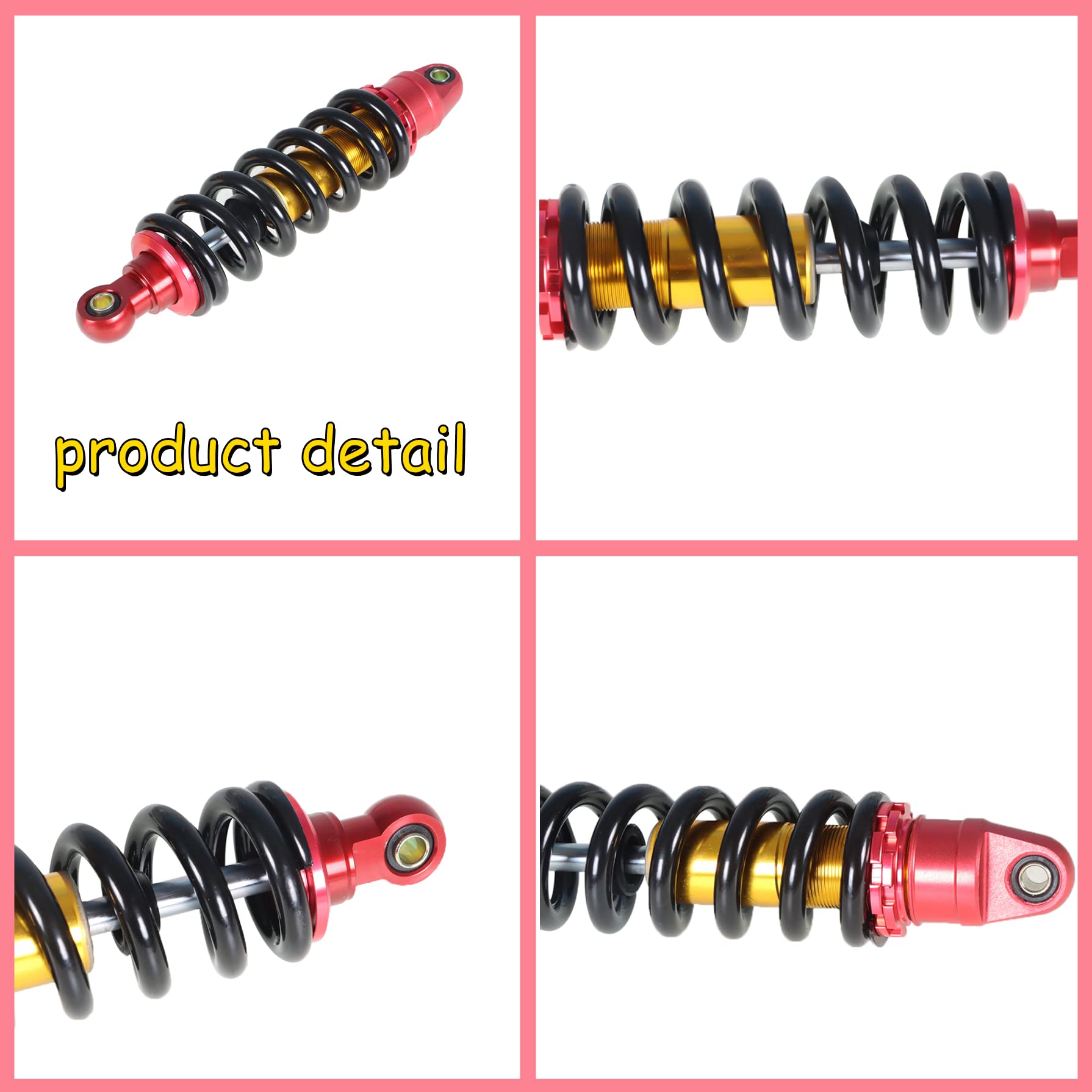 Gxywady 11 Motorcycle Rear Shock Absorber Suspension Replacement For Yamaha Ttr90 Pw80 Honda Crf70 Xr100 Kawasaki Ssr110 Quads Pit Bikes Buggies 285Mm Red