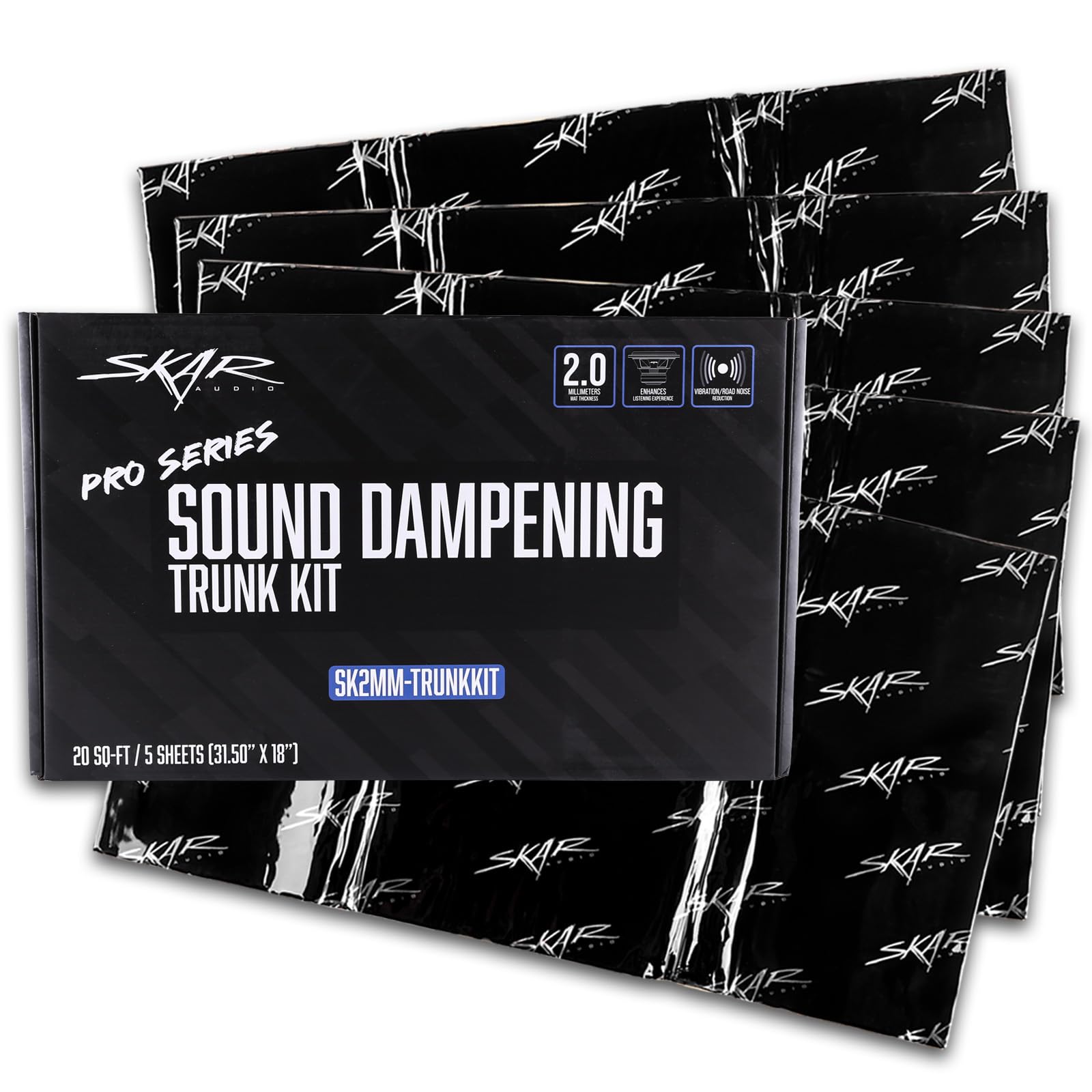 Skar Audio Premium 80Mil (2Mm) 20 Sq Ft Automotive Car Sound Deadening Trunk Kit (Sk2Mm-Trunkkit)