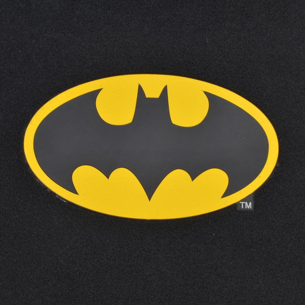 Bdk Wbmt-1301 Batman Carpet Car Floor Mats Black & Yellow Logo - 4 Pieces, Rubber Backing, Front & Rear Full Set