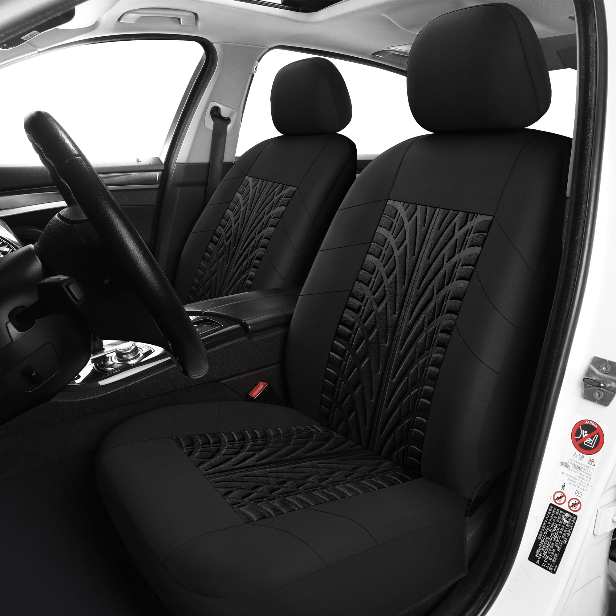 Pariitadin Car Seat Covers Full Set, Washable And Breathable Premium Cloth Automotive Vehicle Seat Cover For Car Interior, Universal Fit For Most Cars, Sedan, Truck, Suv(Black)