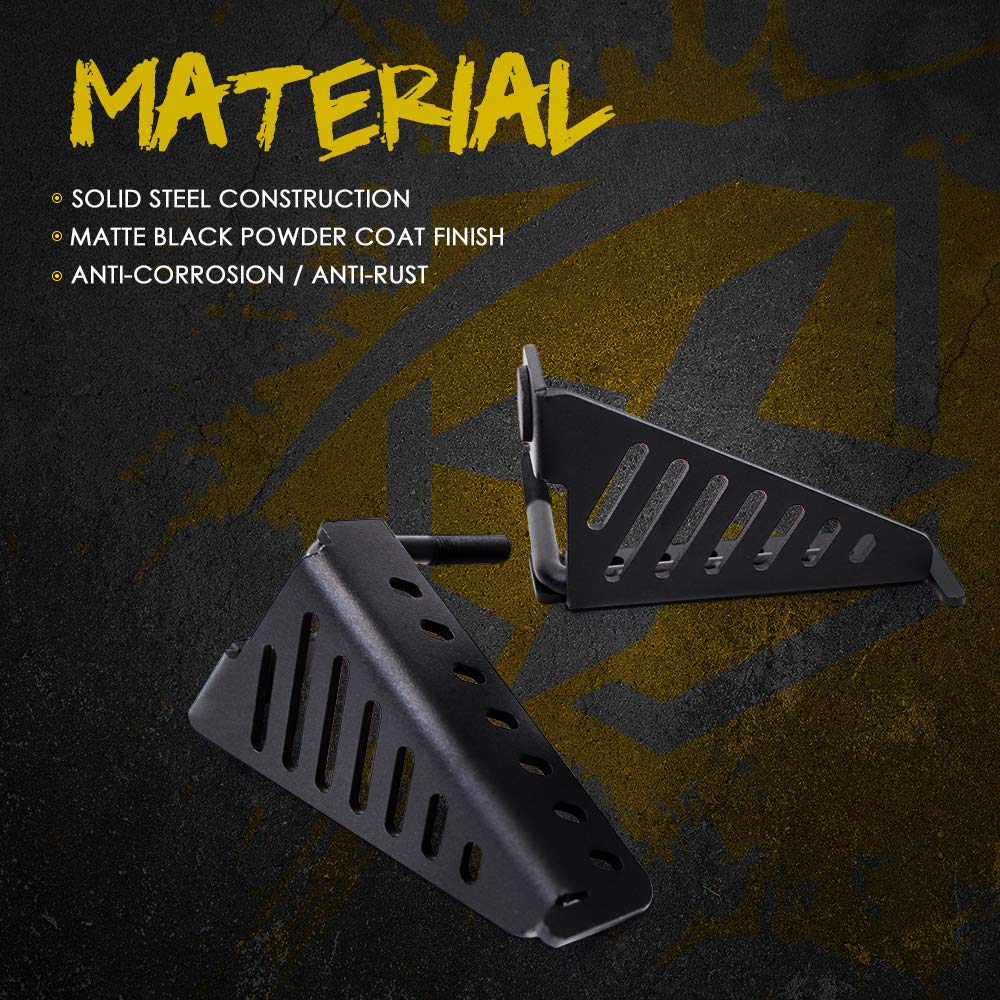 Xprite Metal Steel Front Foot Peg Rest Pedals Doors Off Compatible With 2007-2018 Jeep Wrangler Jk Jku 2Dr/ 4Dr - 1 Pair