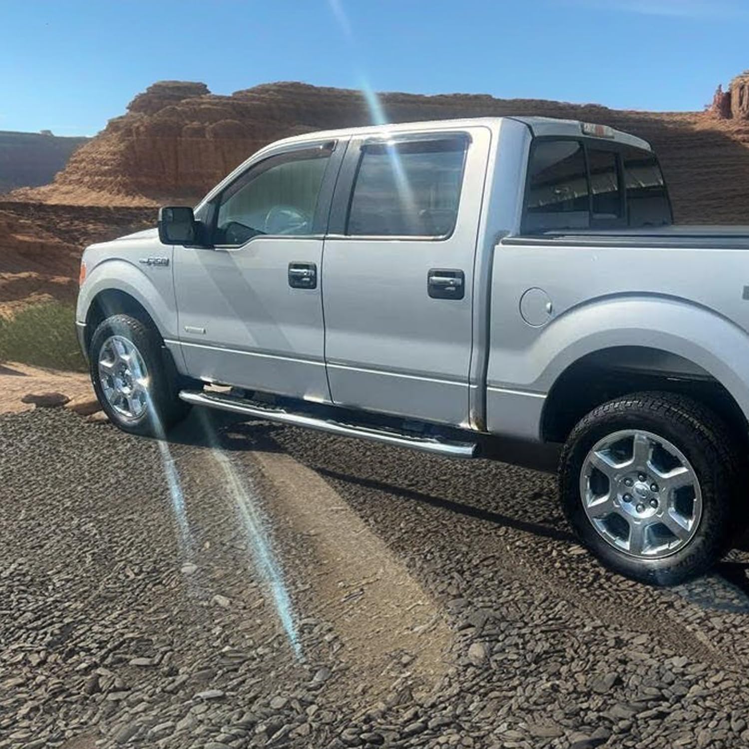 Side Car Window Visors Rain Guards Vent Deflectors Fit 09-14 Ford F150 Crew Cab,2010-2014 Ford F-150 Svt Raptor Supercrew 94155