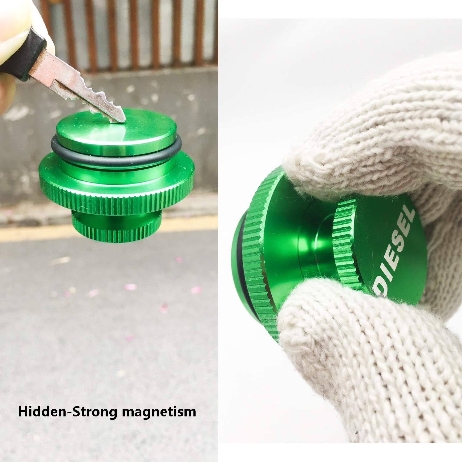 Easy To Grip,Diesel Fuel Tank Cap For Dodge, (Hidden-Strong Magnetism) Ram Diesel Aluminum Fuel Cap And Def Cap Combo For 2013-2