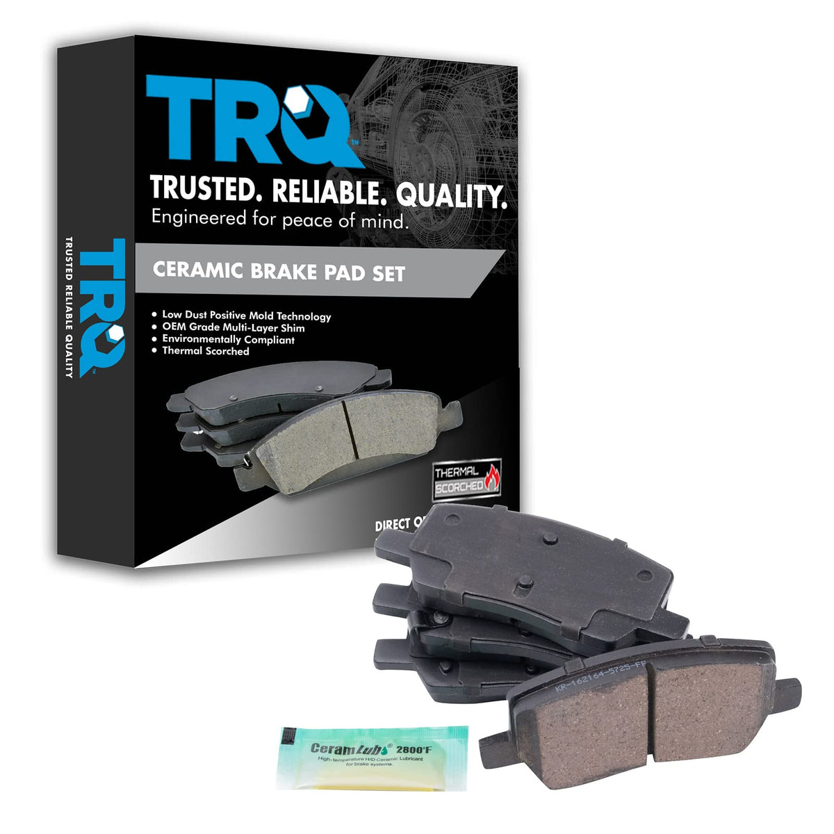 TRQ Rear Brake Pads Ceramic Compatible with 2016-2021 Tesla S X