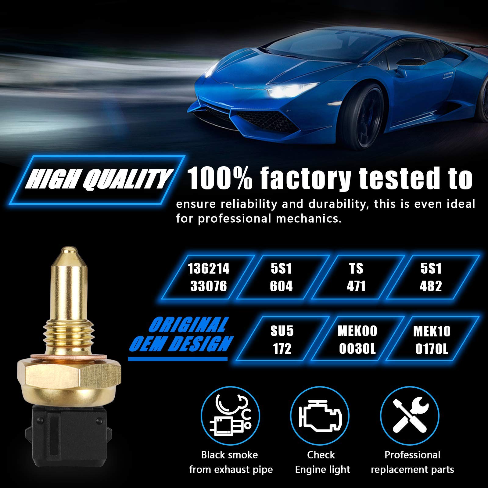 Otuayauto Engine Water Coolant Temperature Sensor -Replacement For Bmw 320I 325Ci 325I 325Xi 328I 330I 330Xi 335Xi 525I 528I 530