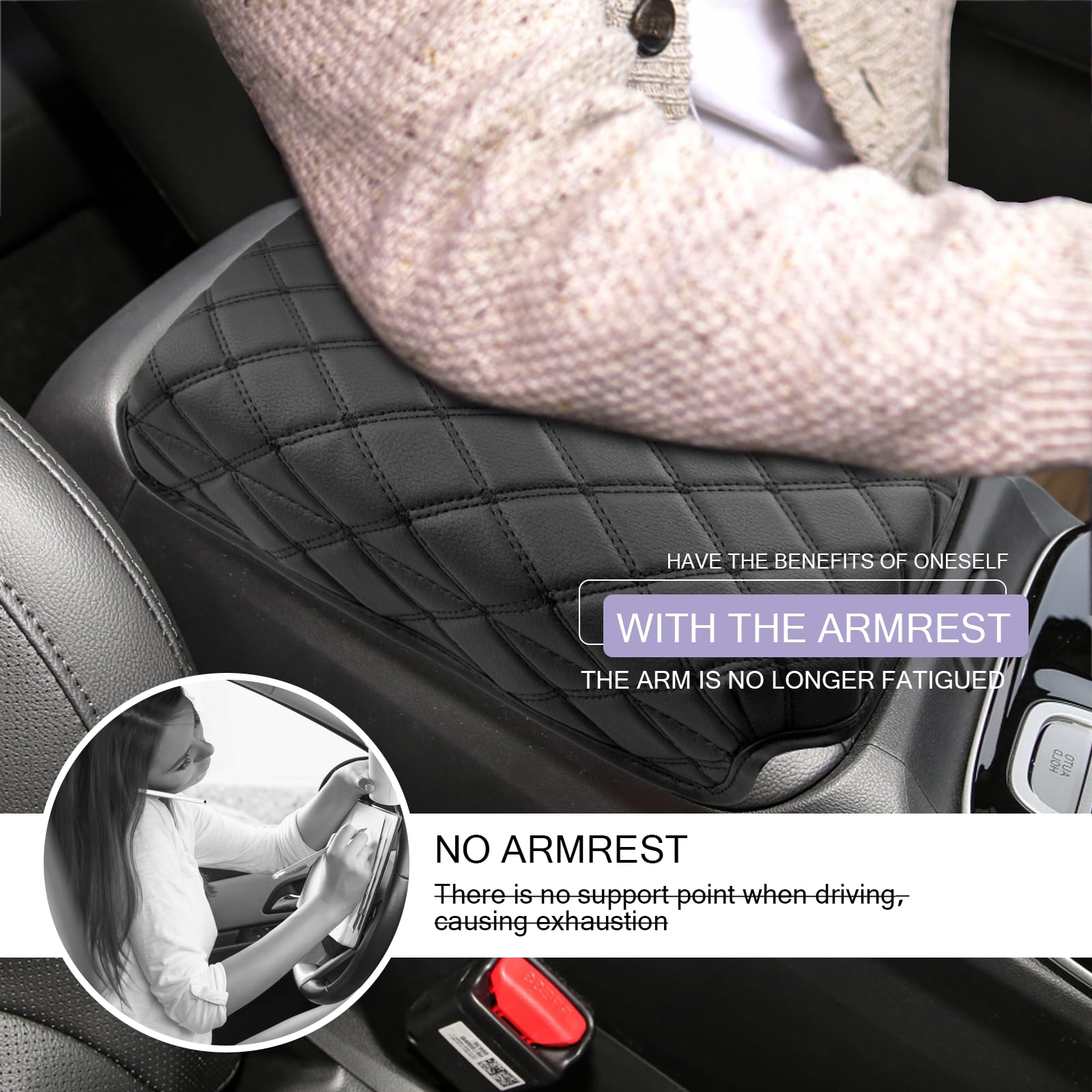 2024 Tucson Center Console Cover 2022-2024 Hyundai Tucson Armrest Cover Tucson Center Console Armrest Pad Soft Leather 2023 Tucson Sel Armrest Console Cover 2024 2023 Hynudai Tucson Accessories(Black)