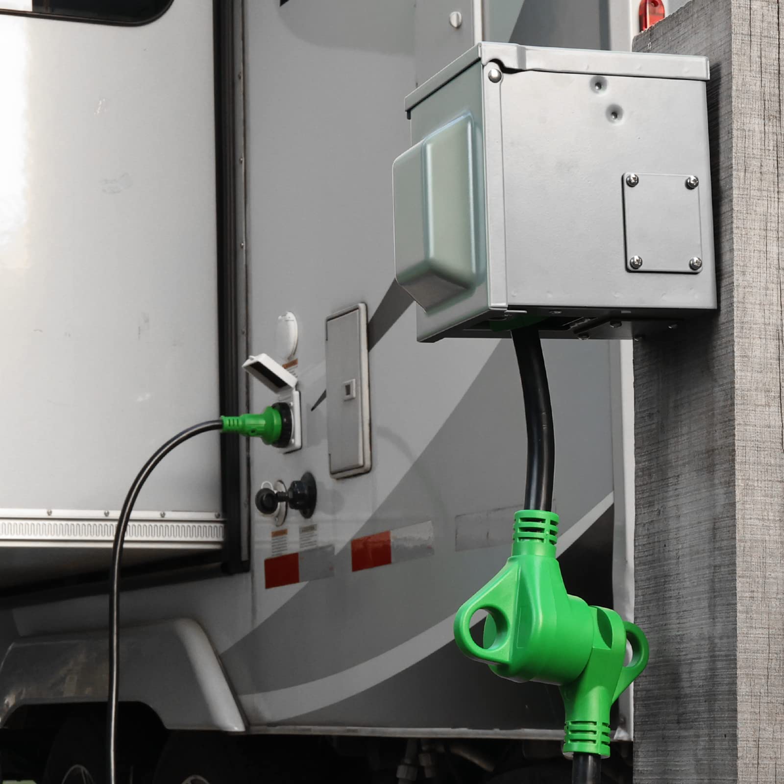 Rvguard 50 Amp To 30 Amp Rv Adapter Cord 12 Inch, Nema 14-50P To Nema Tt-30R, Dogbone Electrical Converter With Led Power Indica