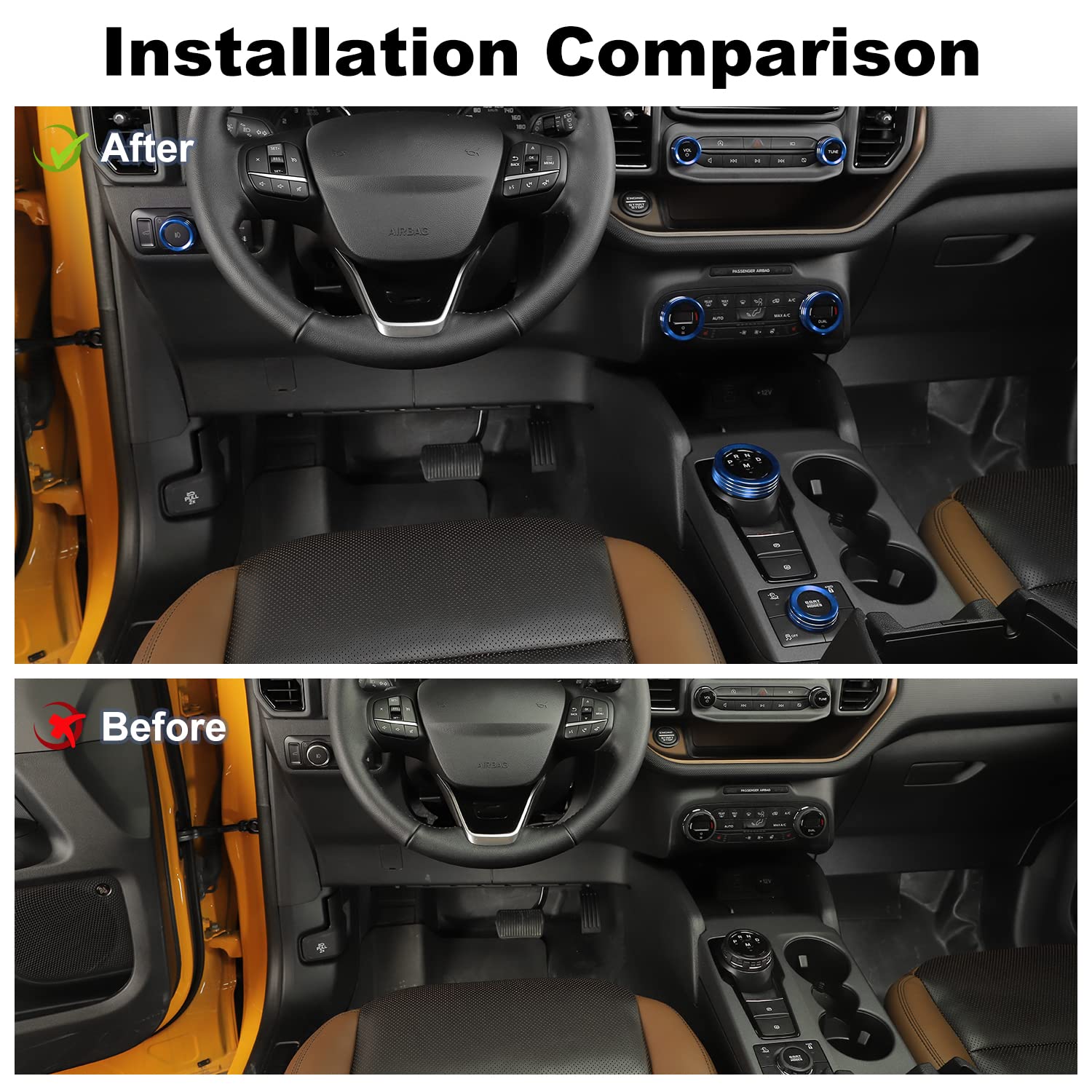 Jwwy Air Conditioner Headlight Switch Knob 4Wd Wheel Drive Trailer Gear Shift Switch Knob Cover For 2021-2025+ Ford Bronco Sport