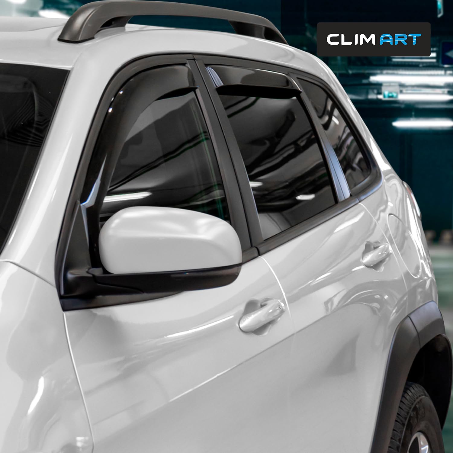 Clim Art In-Channel Incredibly Durable Rain Guards For Jeep Cherokee 2014-2023, Dark Smoke Car Accessories, Vent Window Visors,