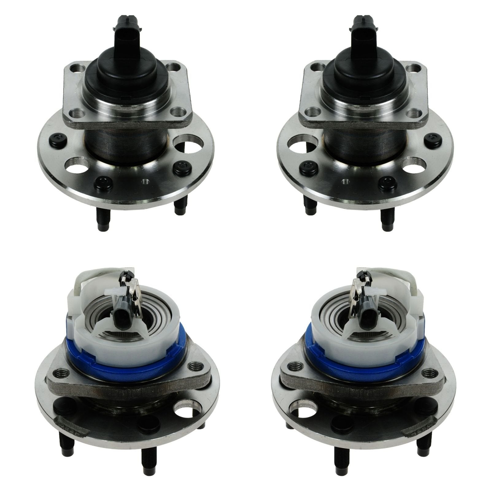 Trq Front & Rear Wheel Hub Bearing Kit Set Of 4 Lh Left Driver Rh Right Passenger Replacement Compatible With Aurora Bonneville