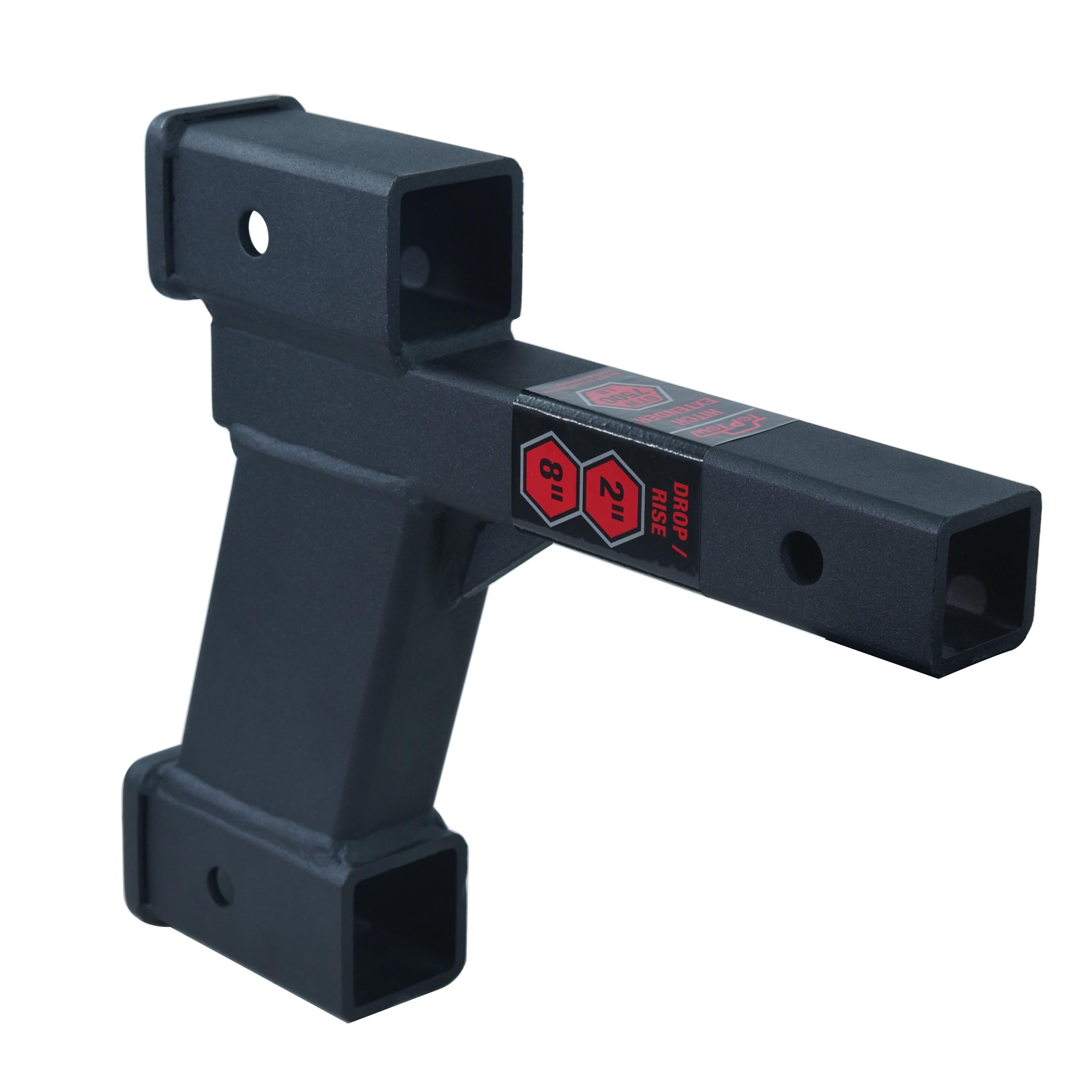 Toptow 64086 Trailer Dual Hitch Extender, 2-1/4-Inch & 8-1/4-Inch Rise/Drop, 2'' Receiver, 2-Inch Shank, 7500Lbs Capacity