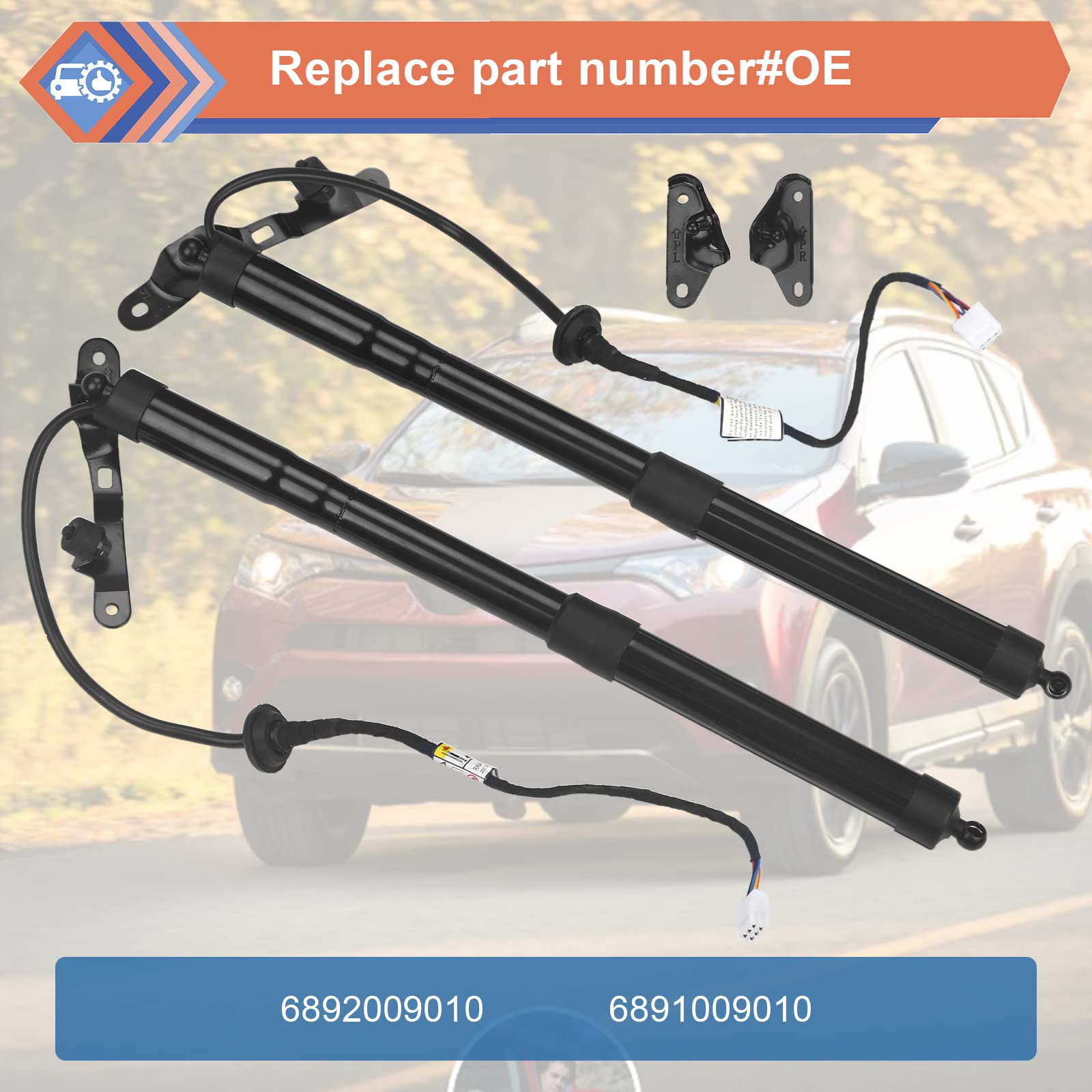 ZONFANT Electric Liftgate Actuator Set, 2Pcs Rear Tailgate Shocks for 2013-2018 Toyota RAV4, Replace #6891009010, Black